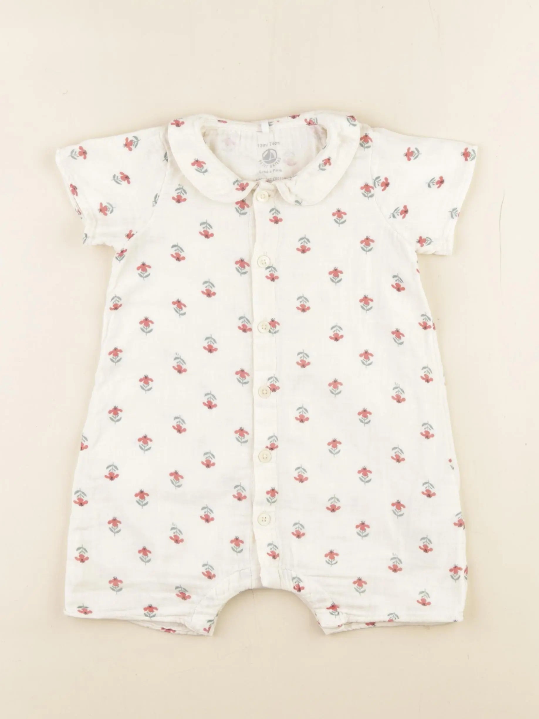 Petit Bateau - combinaison beige - 12 mois