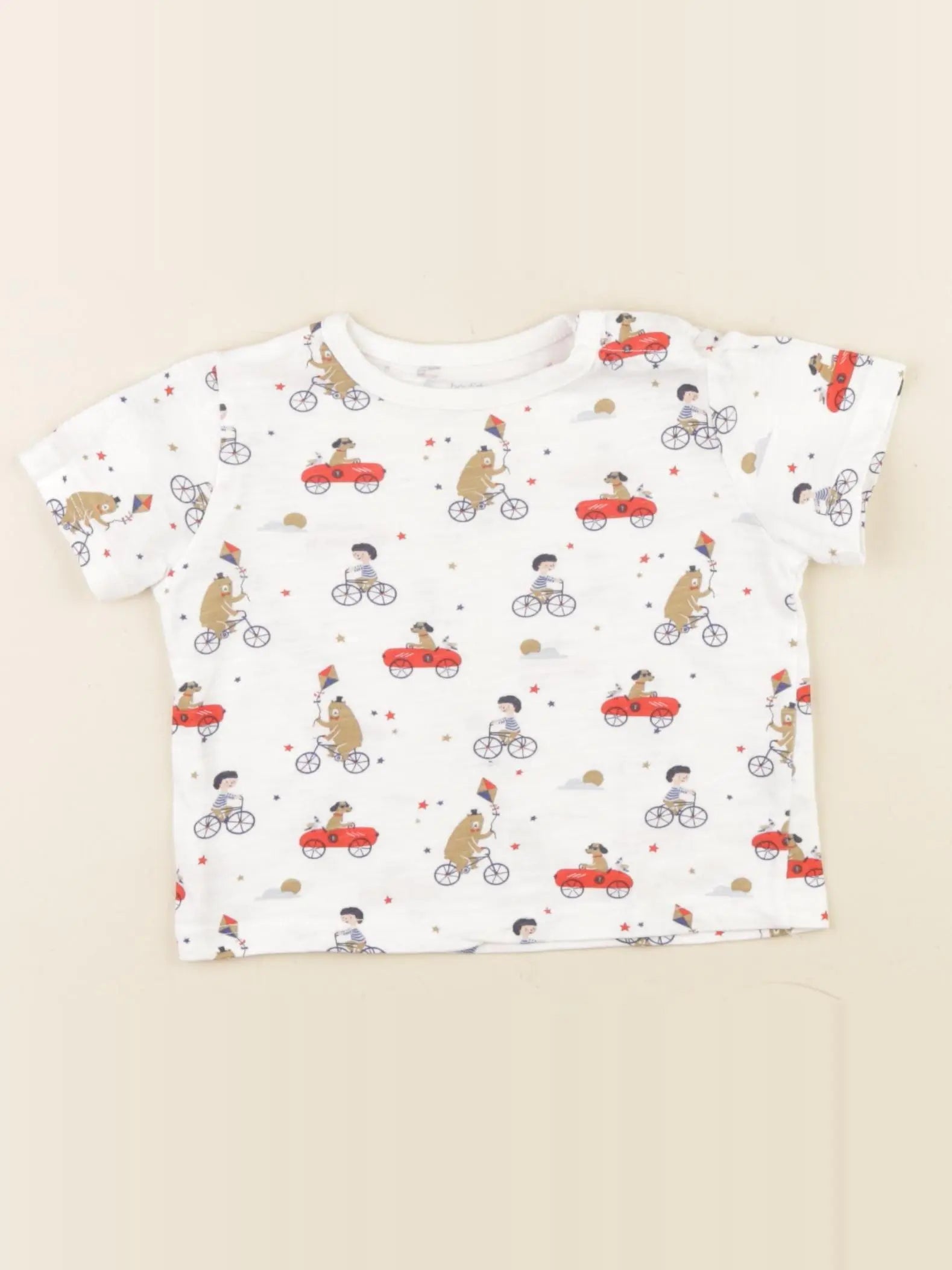 Boutchou - tee-shirt blanc, multicolore - 6 mois