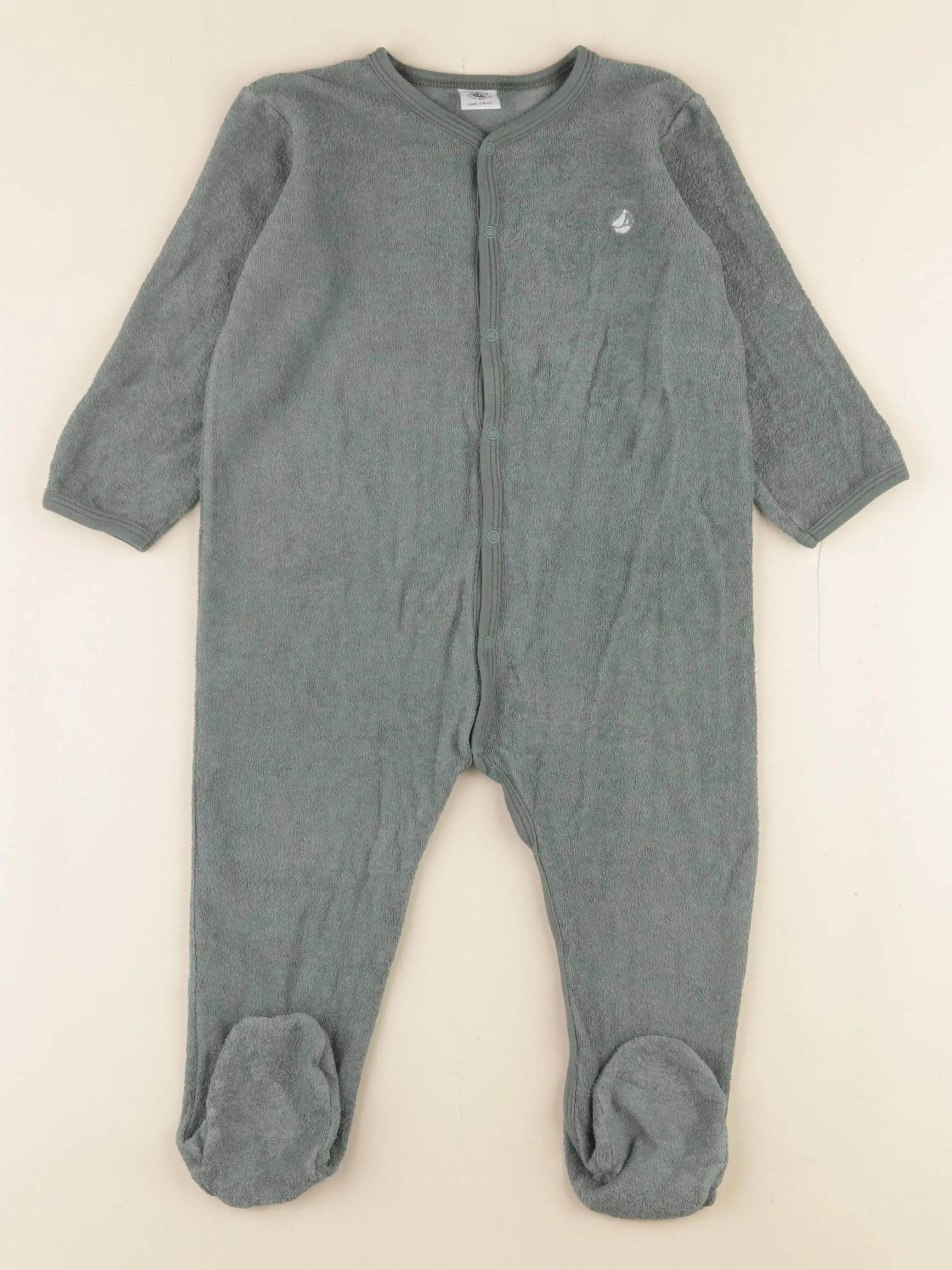 Petit Bateau - pyjama coton vert - 24 mois