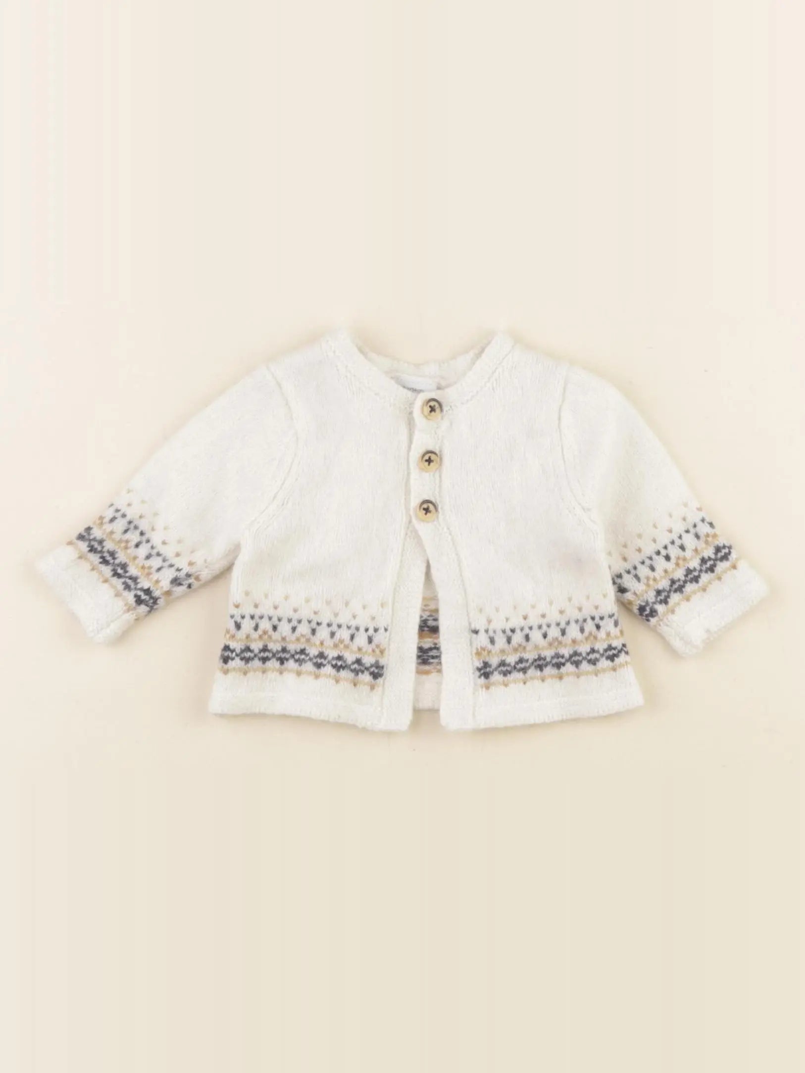 Petit Bateau - gilet blanc - 1 mois