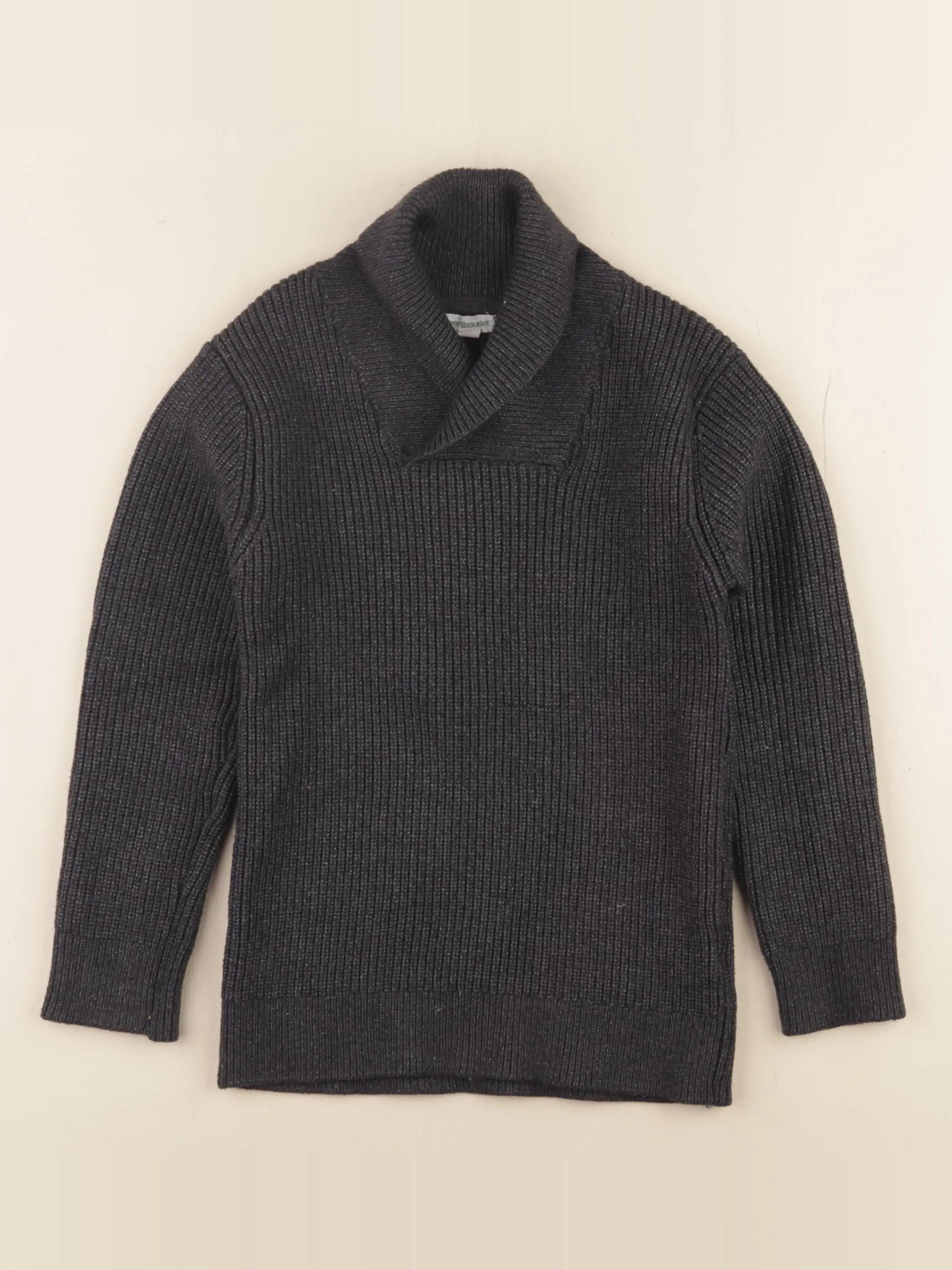 Vertbaudet - pull taupe - 8 ans