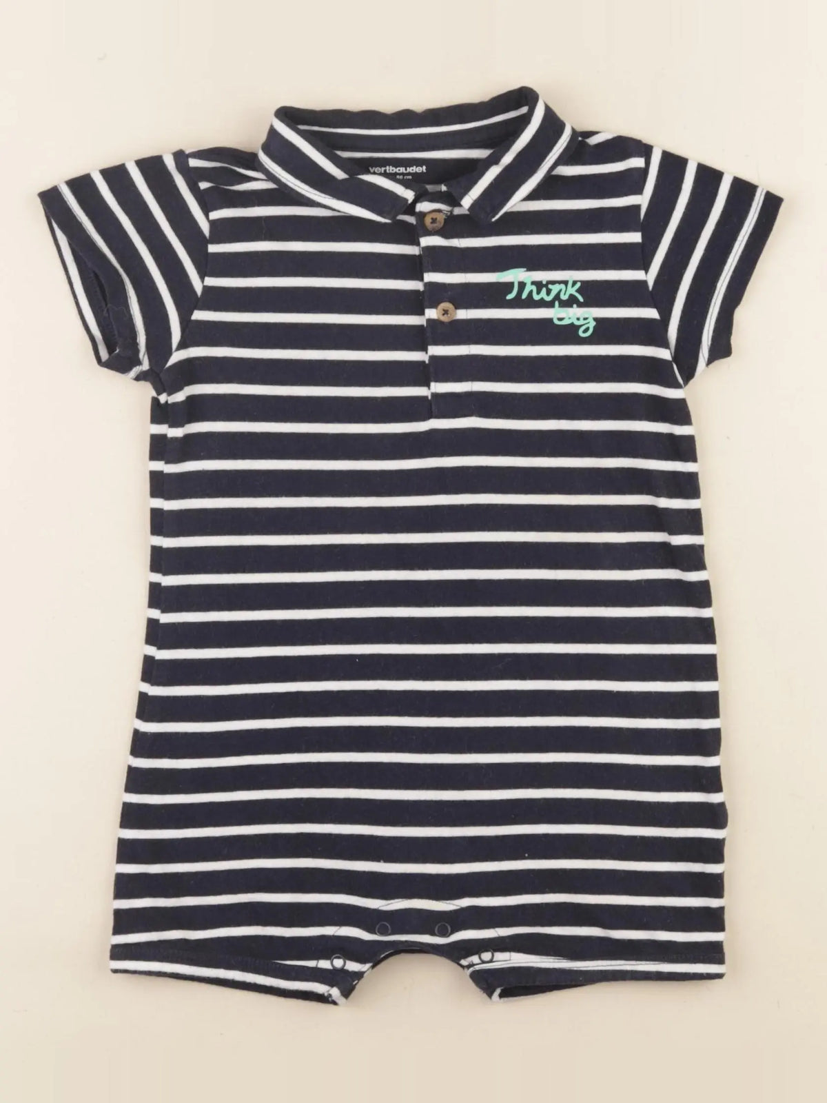 Vertbaudet - pyjama coton bleu, blanc - 2 ans