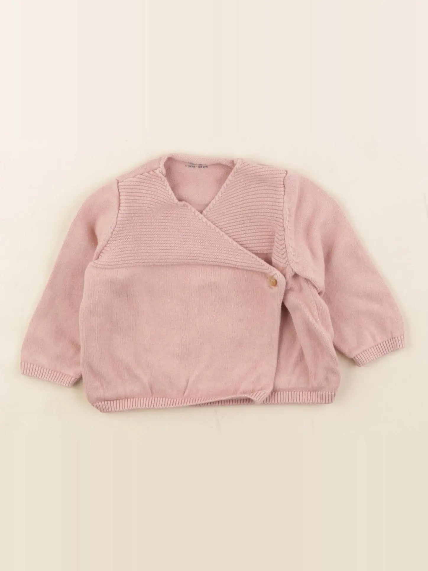 Vertbaudet - gilet rose - 1 mois