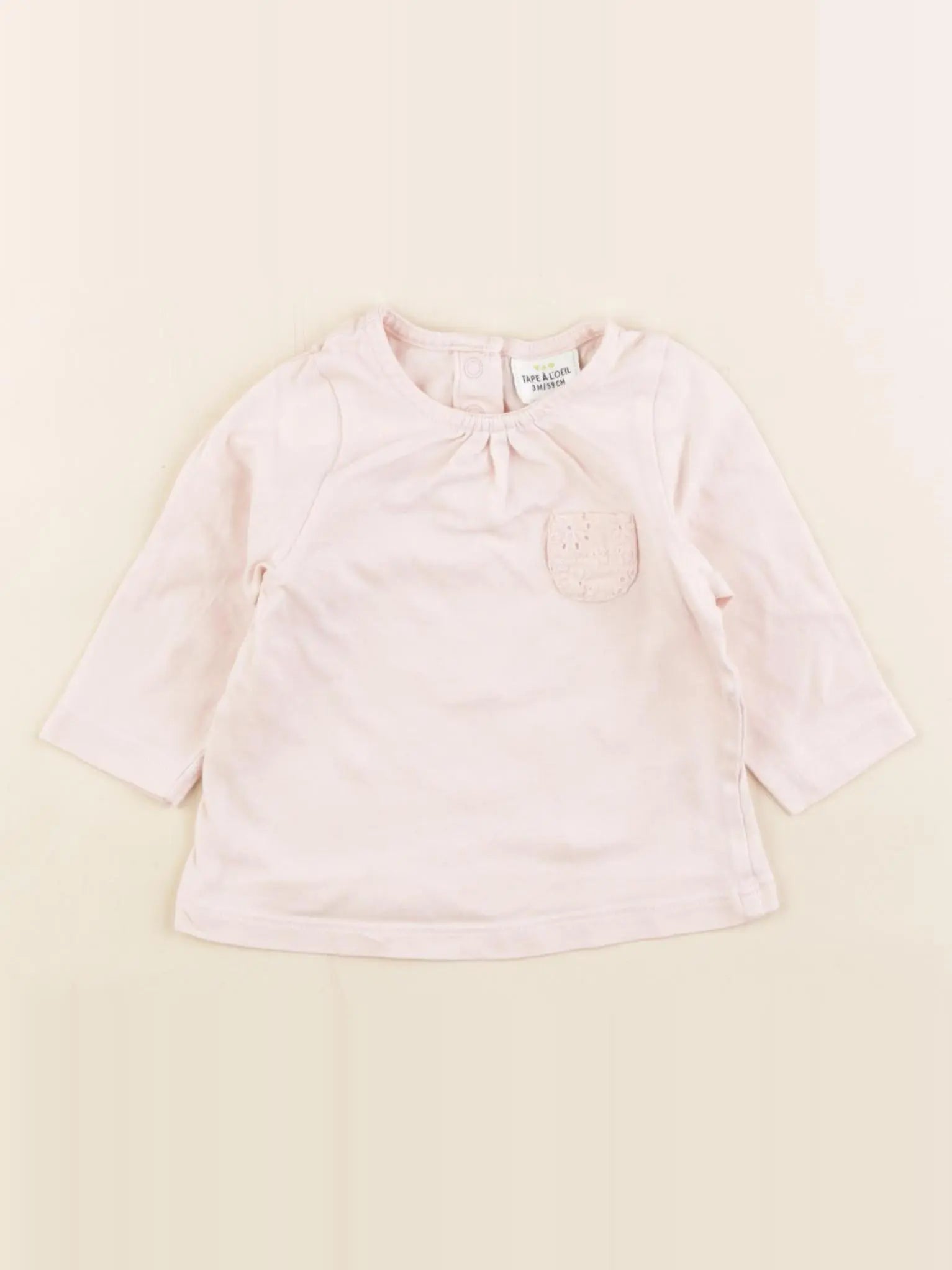 Tape à l'oeil - tee-shirt rose - 3 mois