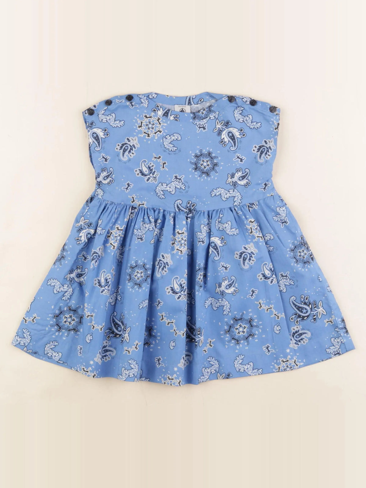 Petit Bateau - robe bleu - 6 mois