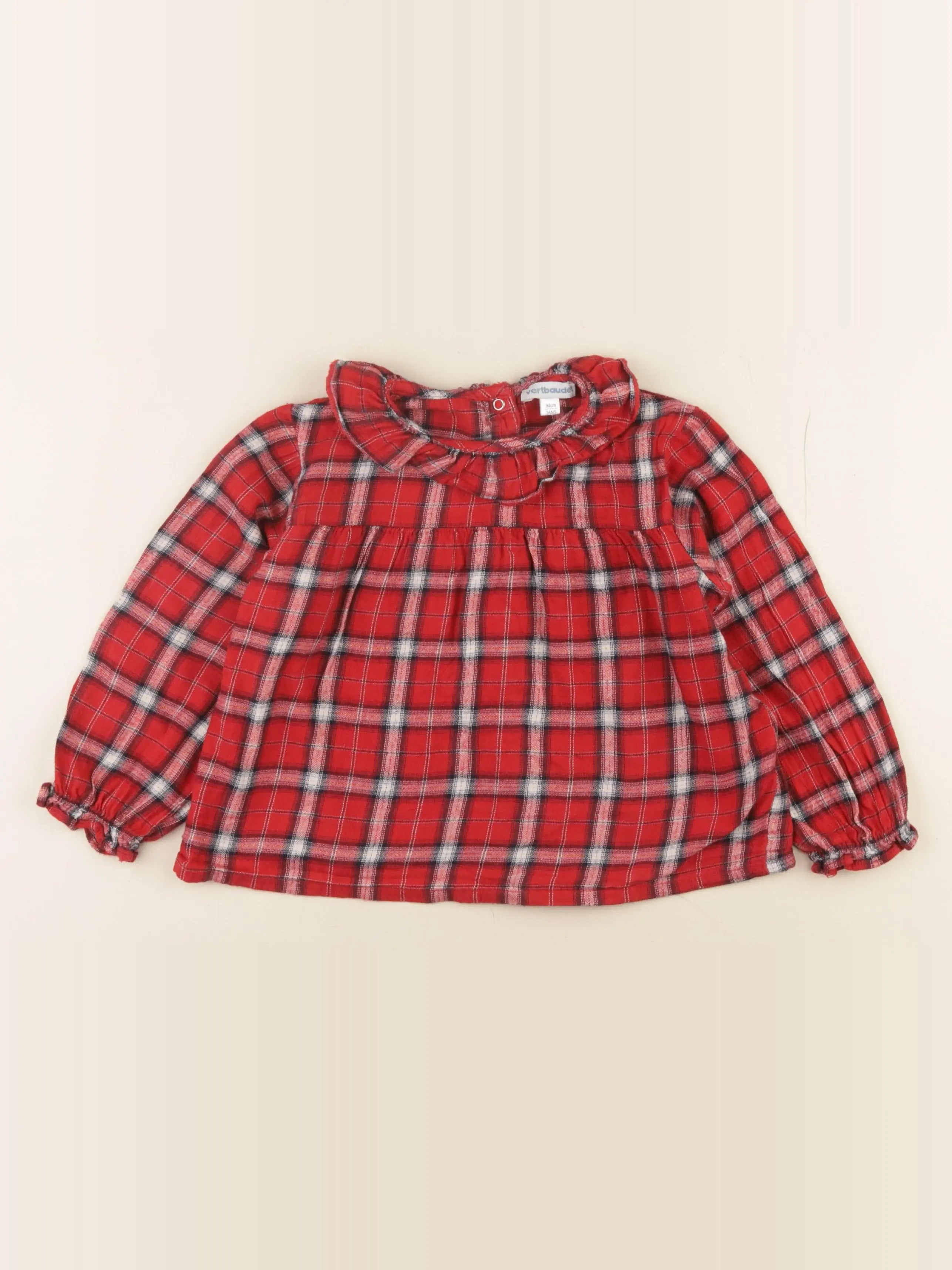 Vertbaudet - blouse rouge, or - 3 ans