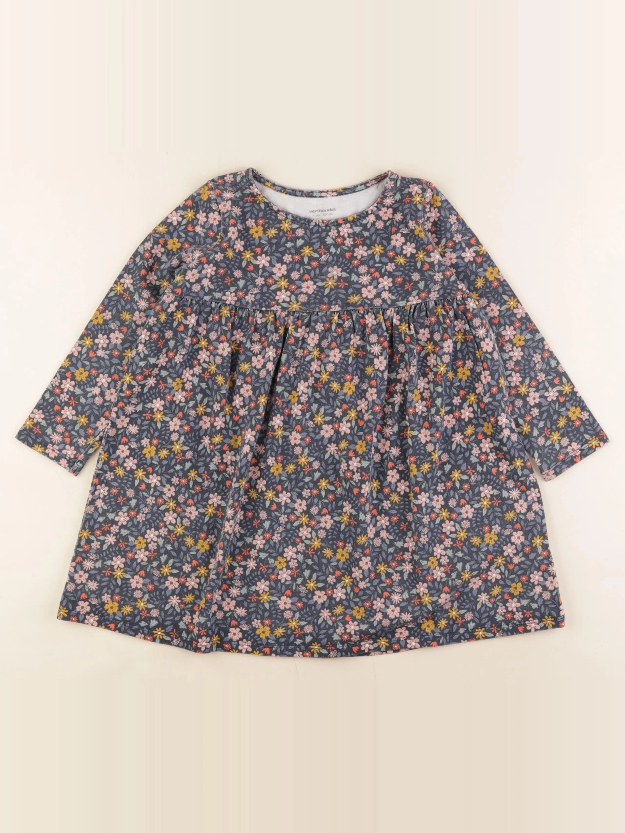 Vertbaudet - robe multicolore - 4 ans