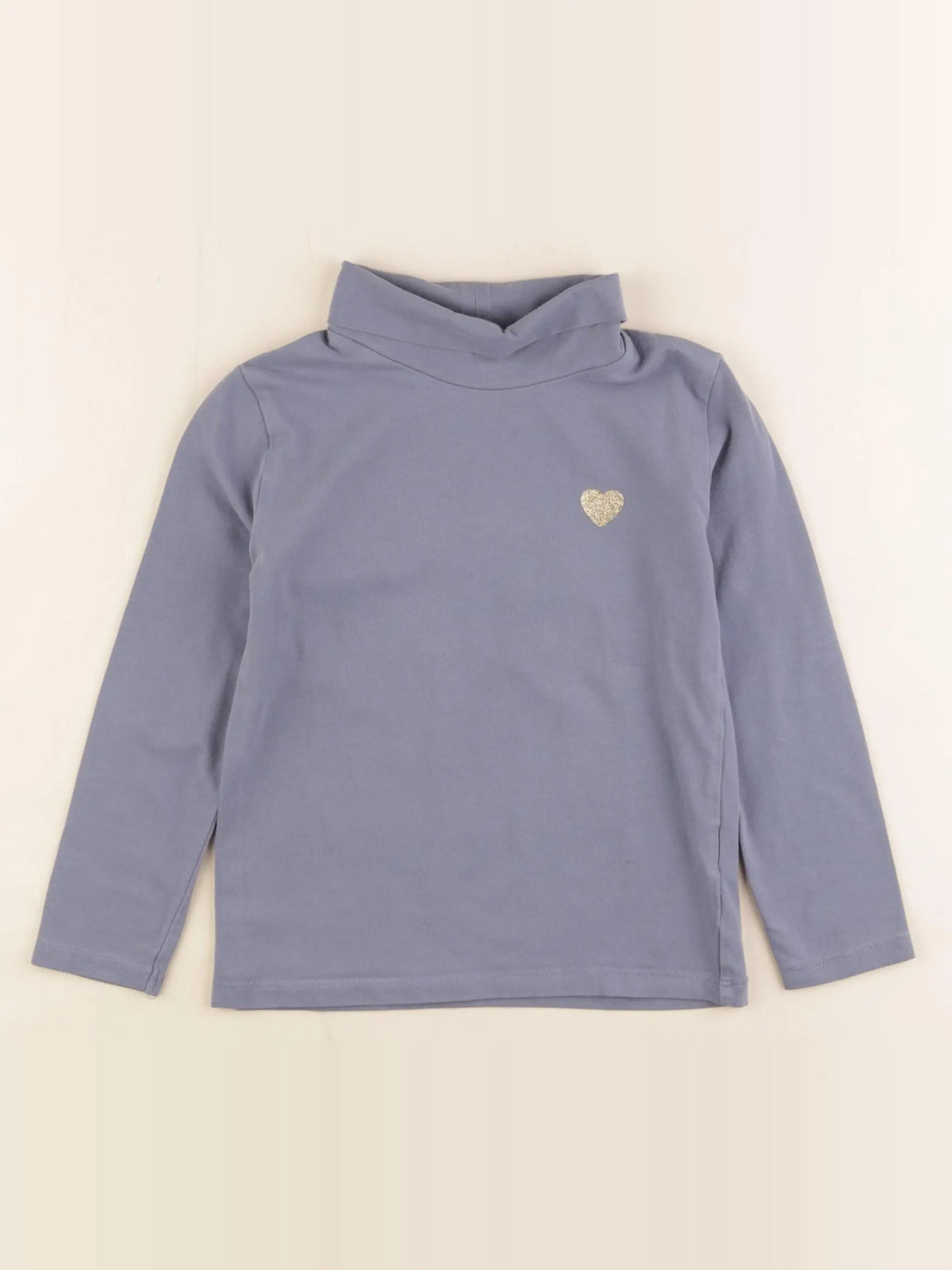 Vertbaudet - sous-pull bleu, or - 5 ans