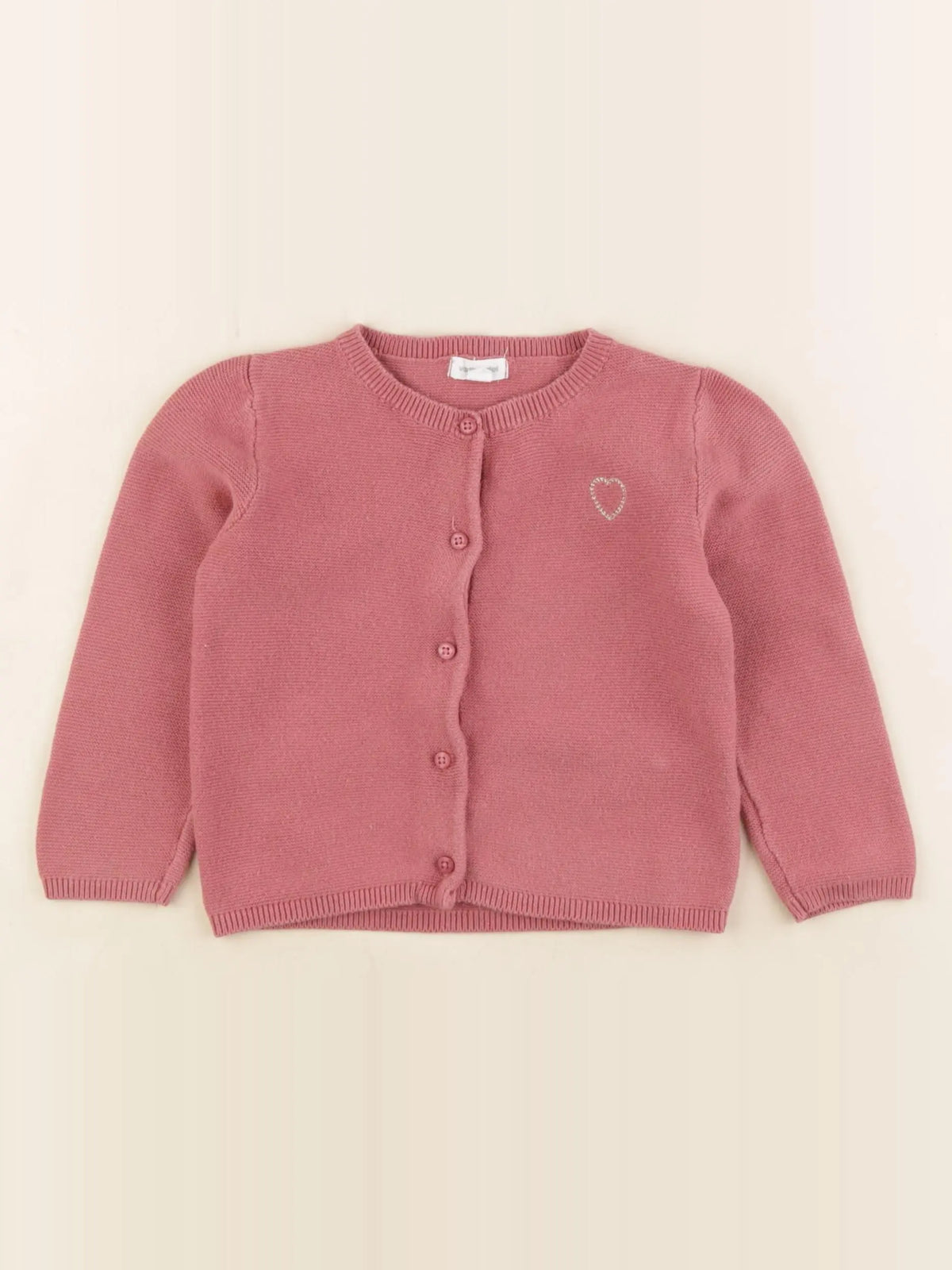 Vertbaudet - gilet rose, or - 18 mois