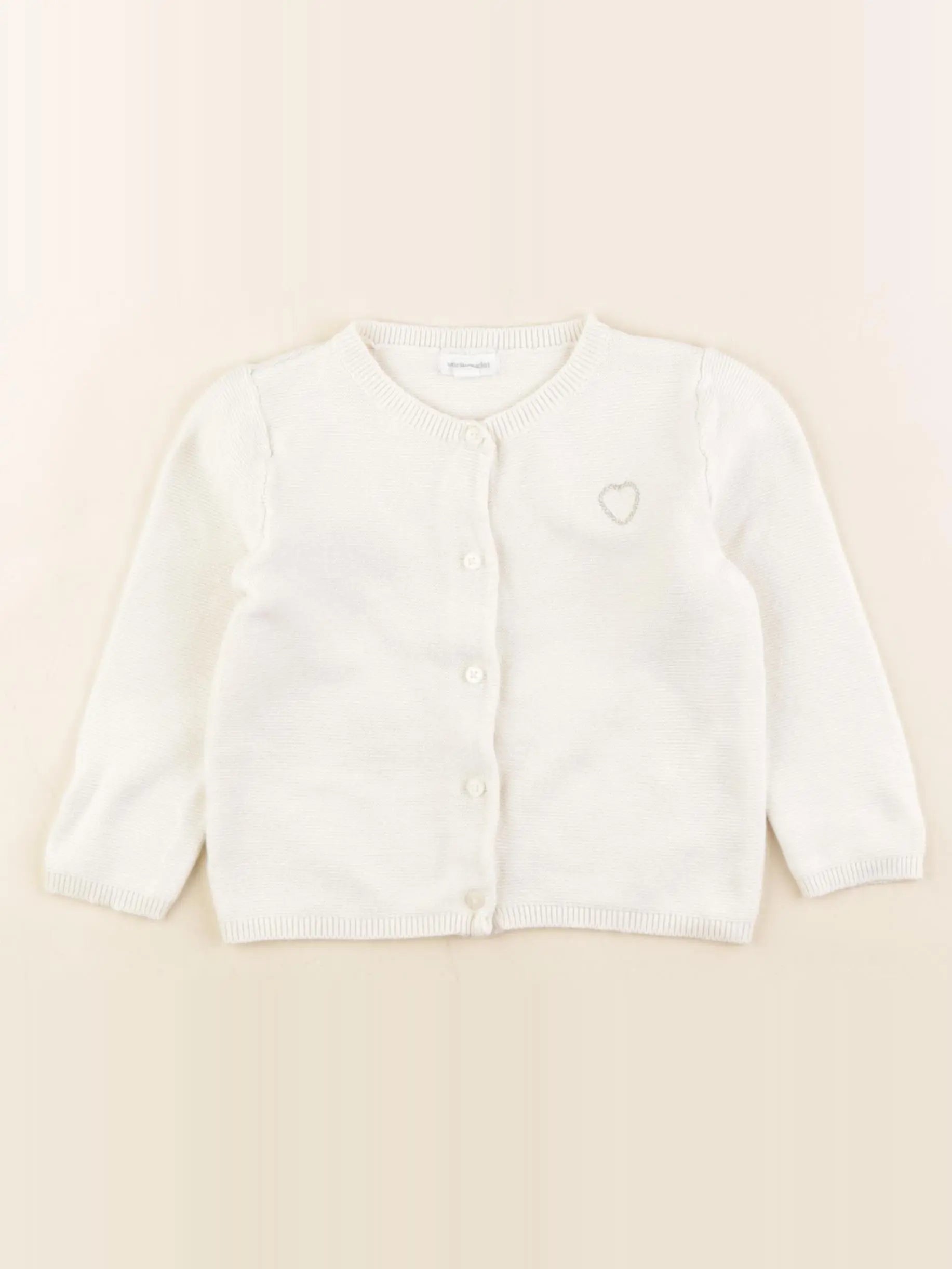 Vertbaudet - gilet beige, or - 18 mois