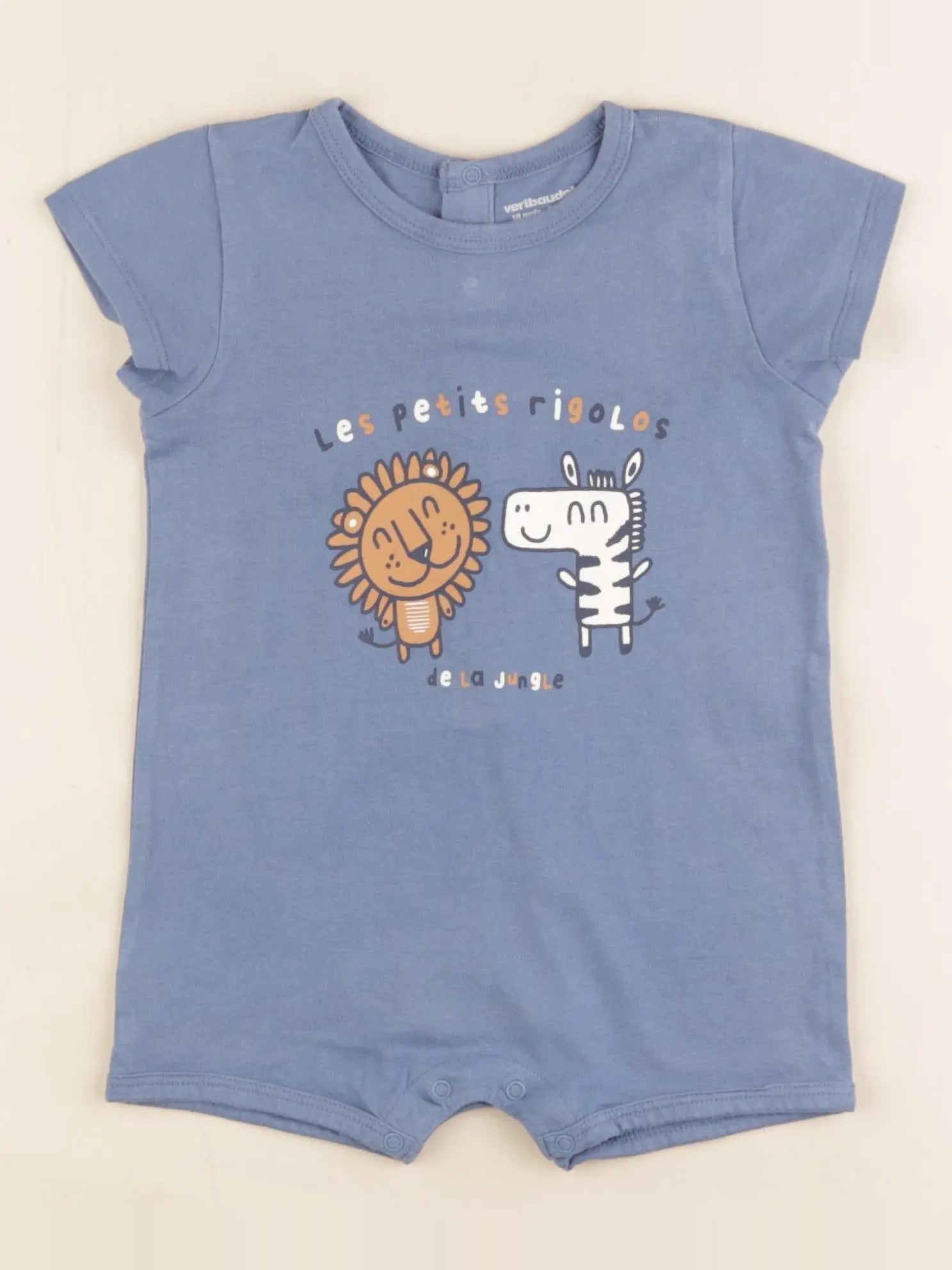 Vertbaudet - pyjama coton bleu - 18 mois