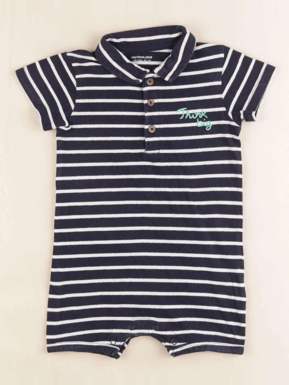 Vertbaudet - combinaison bleu - 18 mois