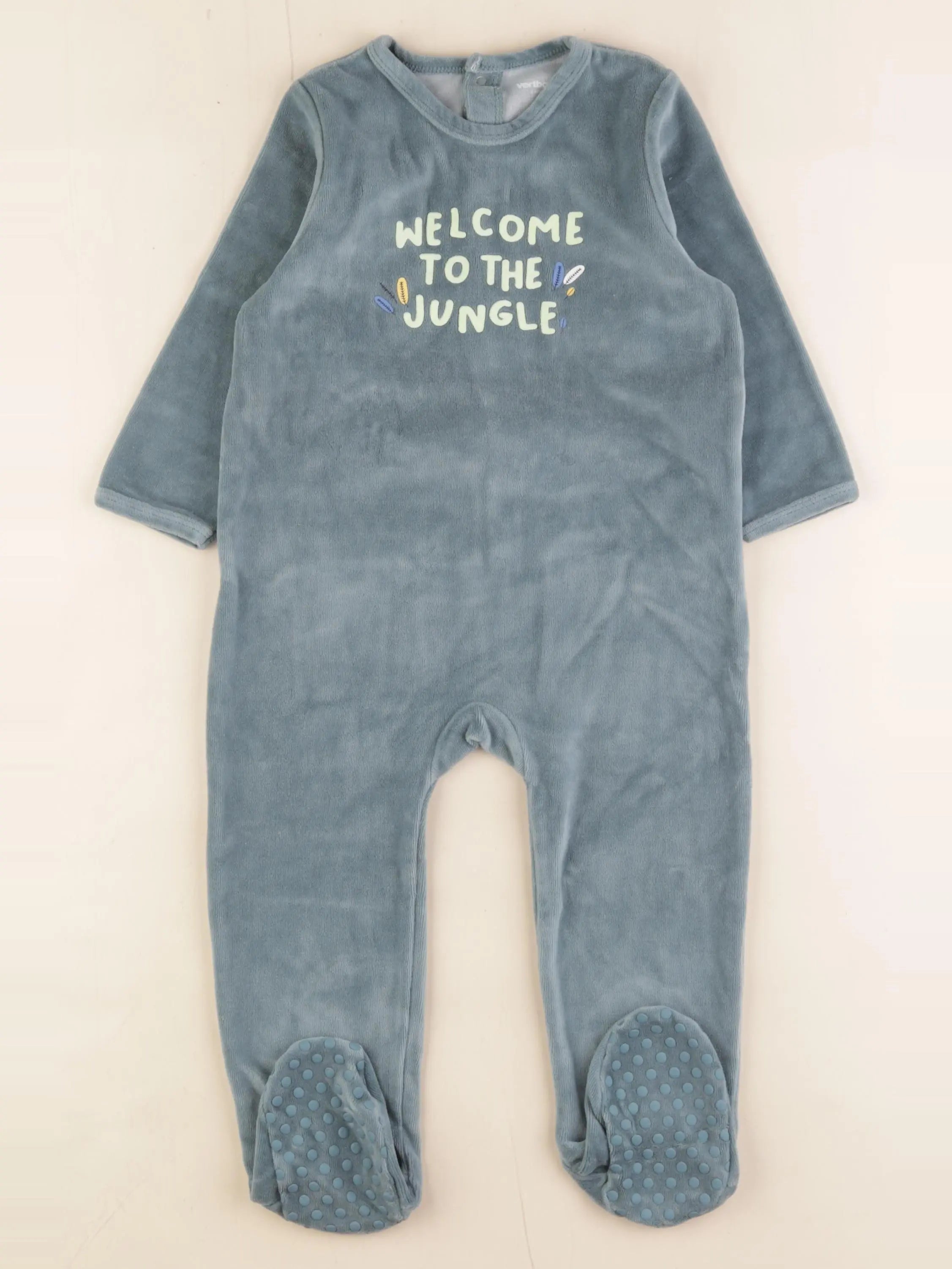 Vertbaudet - pyjama velours vert - 2 ans