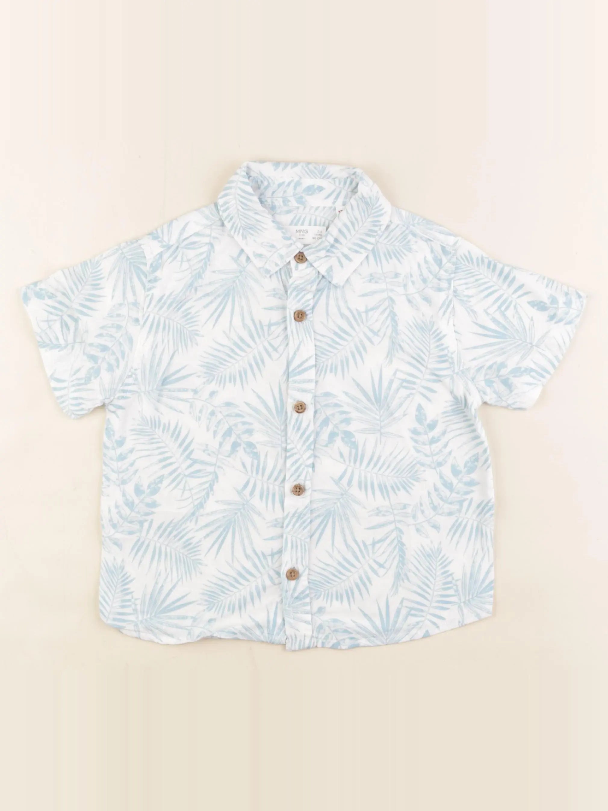 Mango - chemise blanc, bleu - 2/3 ans
