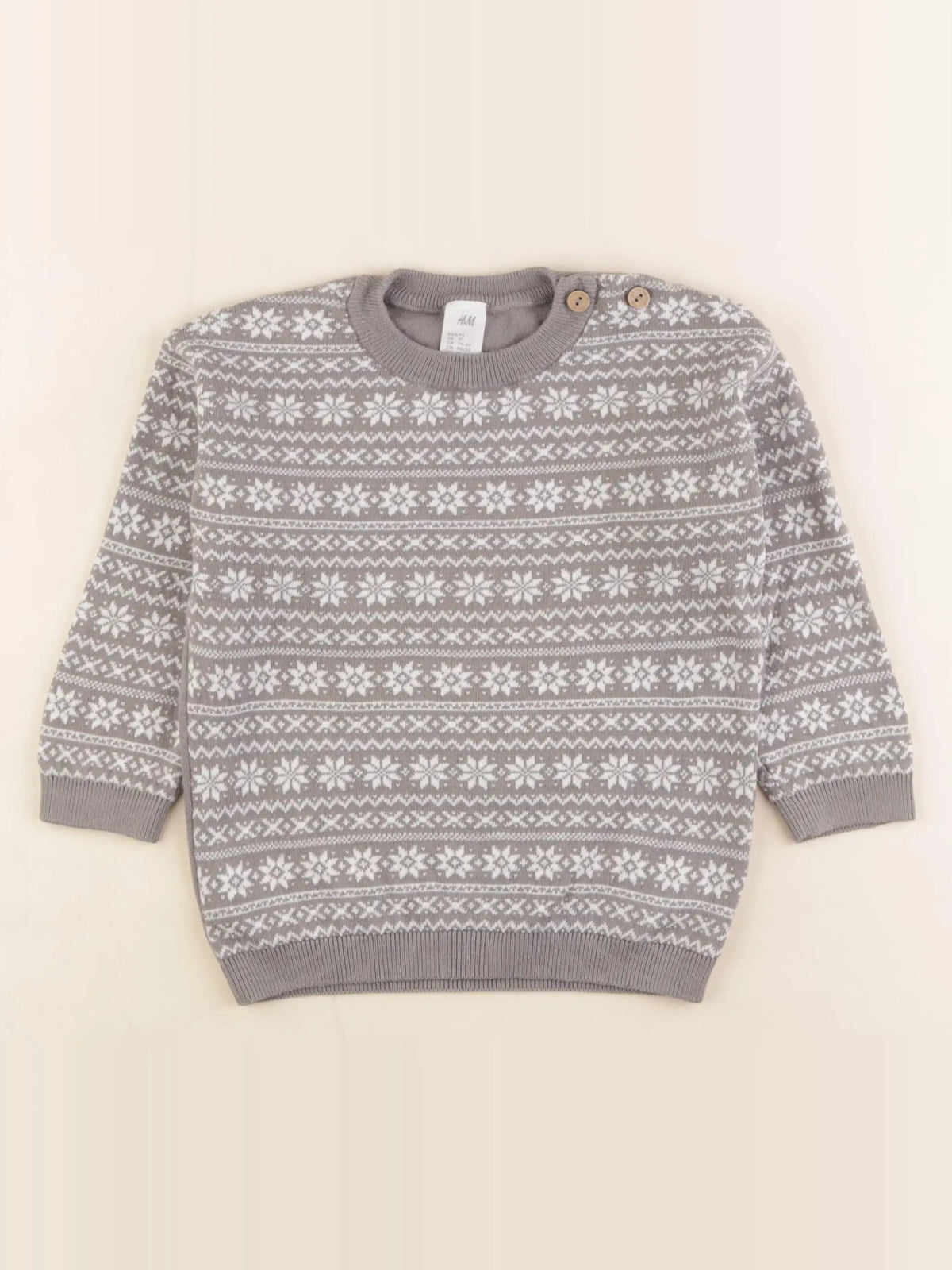 H&M - pull gris - 18/24 mois