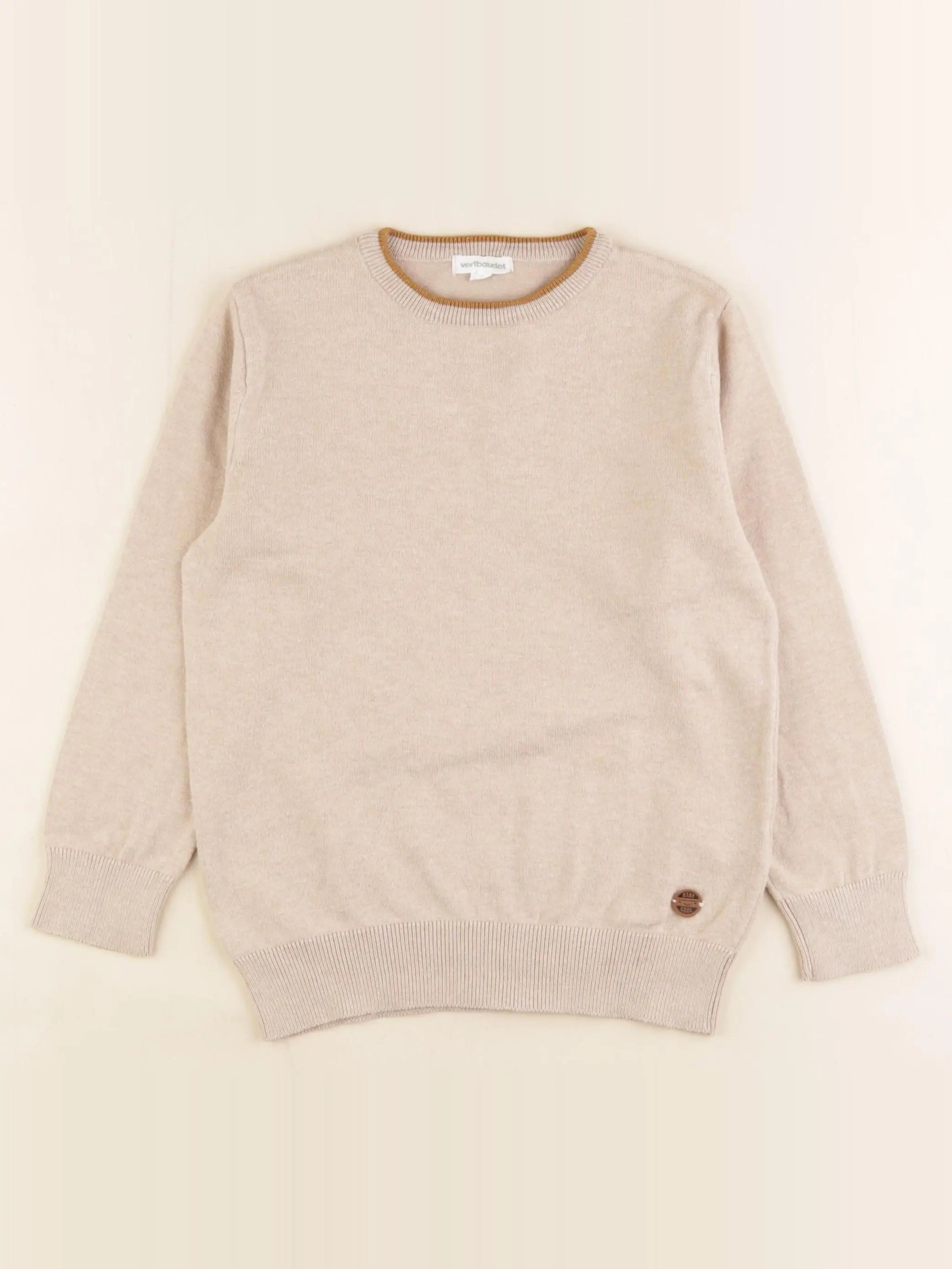 Vertbaudet - pull beige - 6 ans