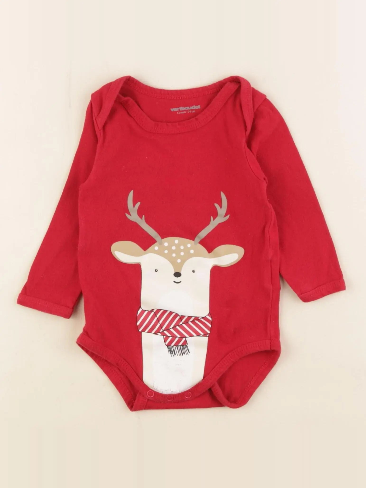 Vertbaudet - body rouge - 12 mois
