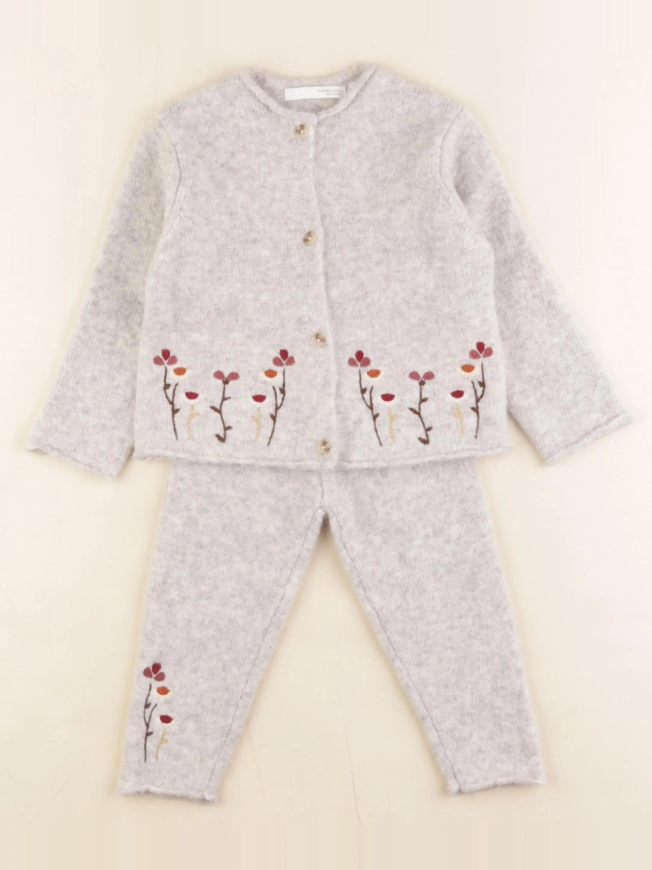 Zara - ensemble gris - 12/18 mois