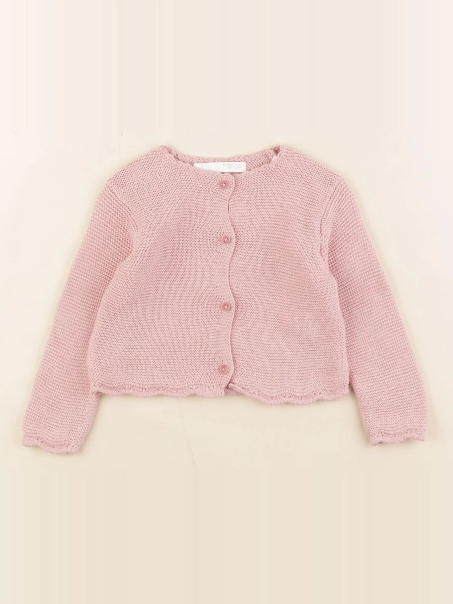 Zara - gilet rose - 6/9 mois