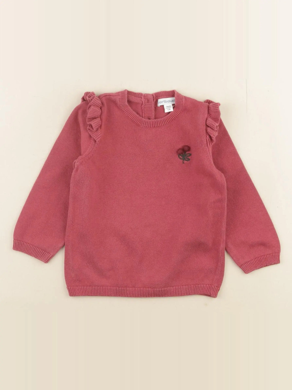 Vertbaudet - pull rose - 12 mois