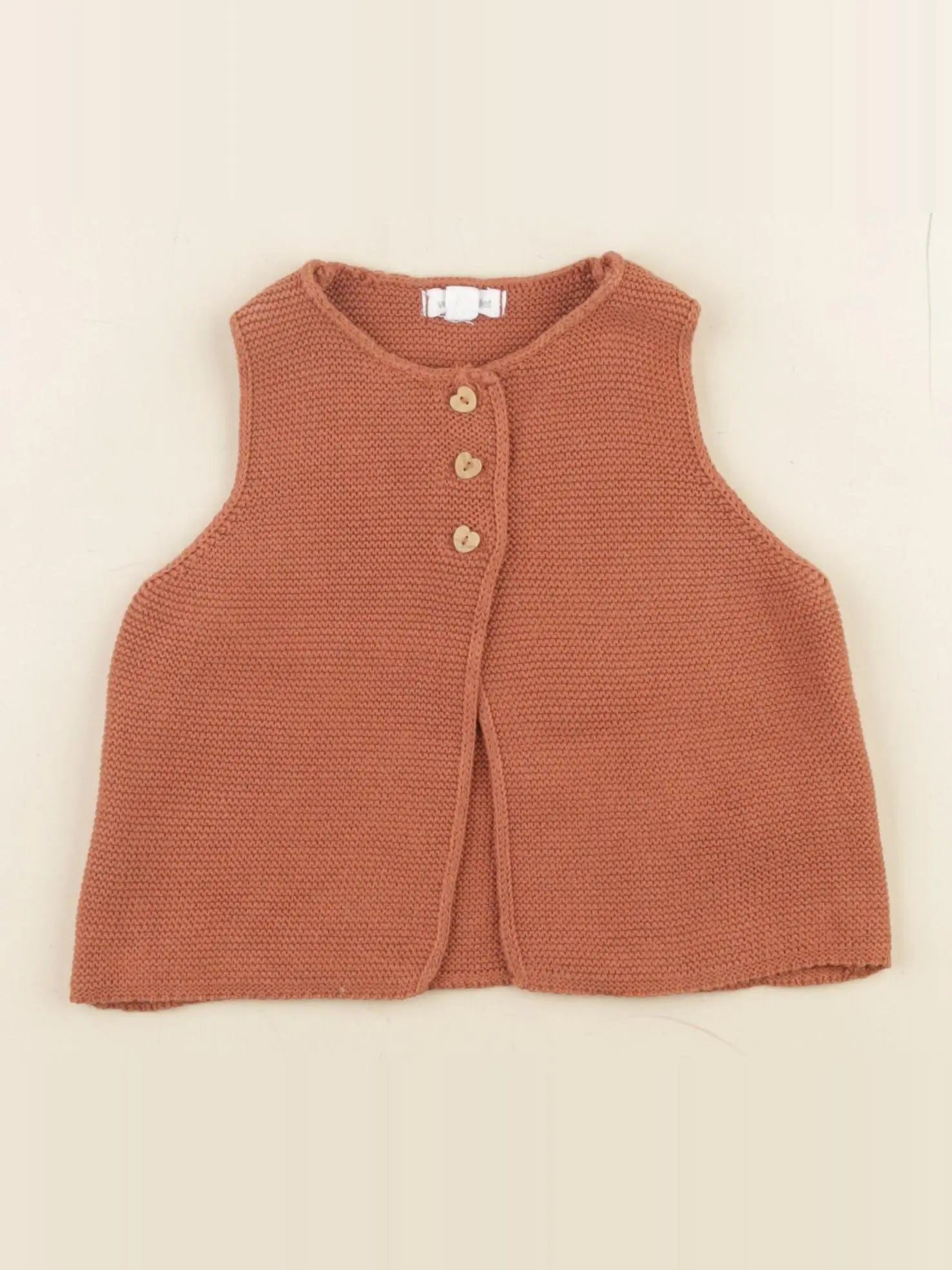 Vertbaudet - gilet marron - 12 mois