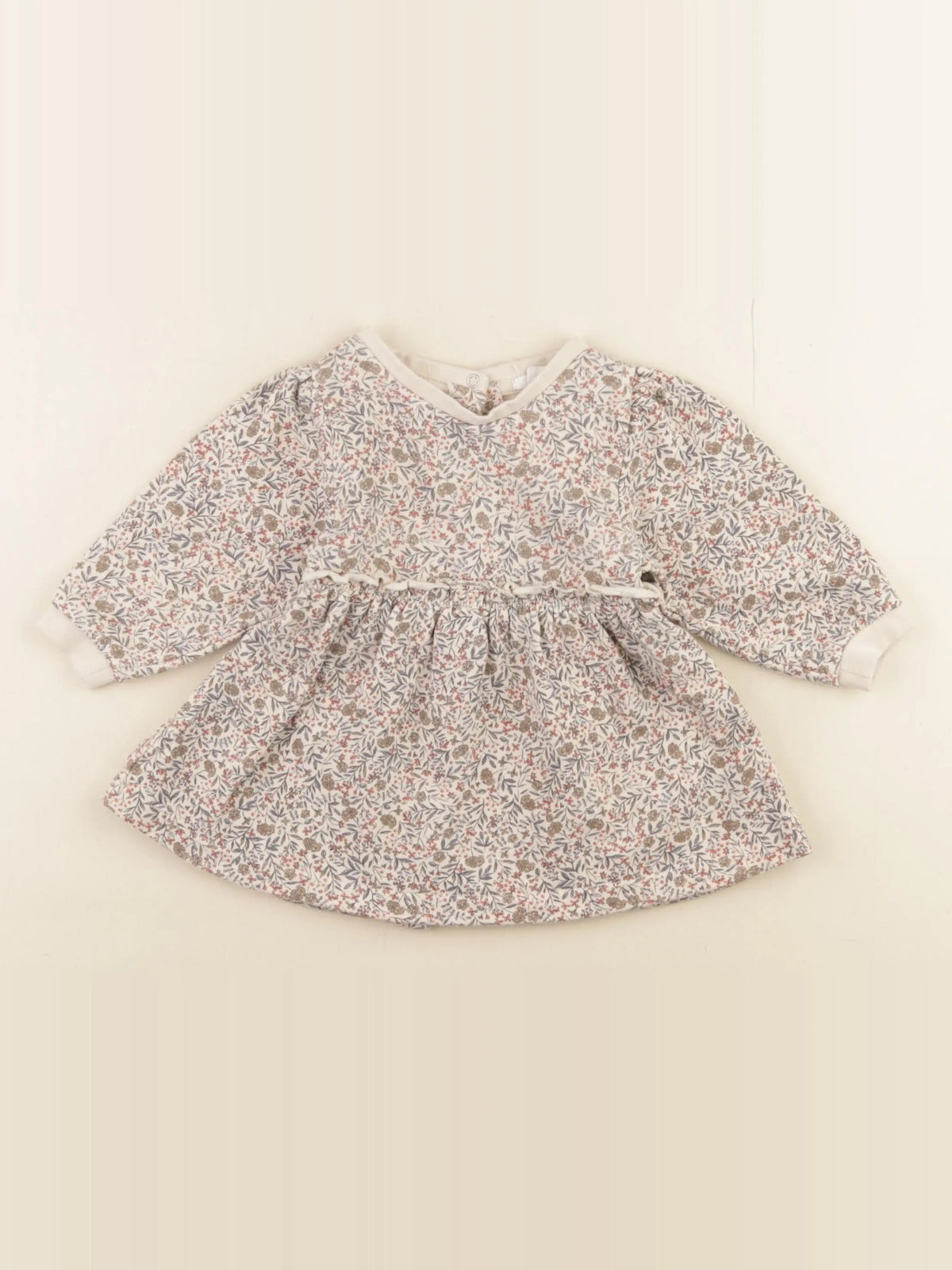 Vertbaudet - robe beige, marron - 6 mois