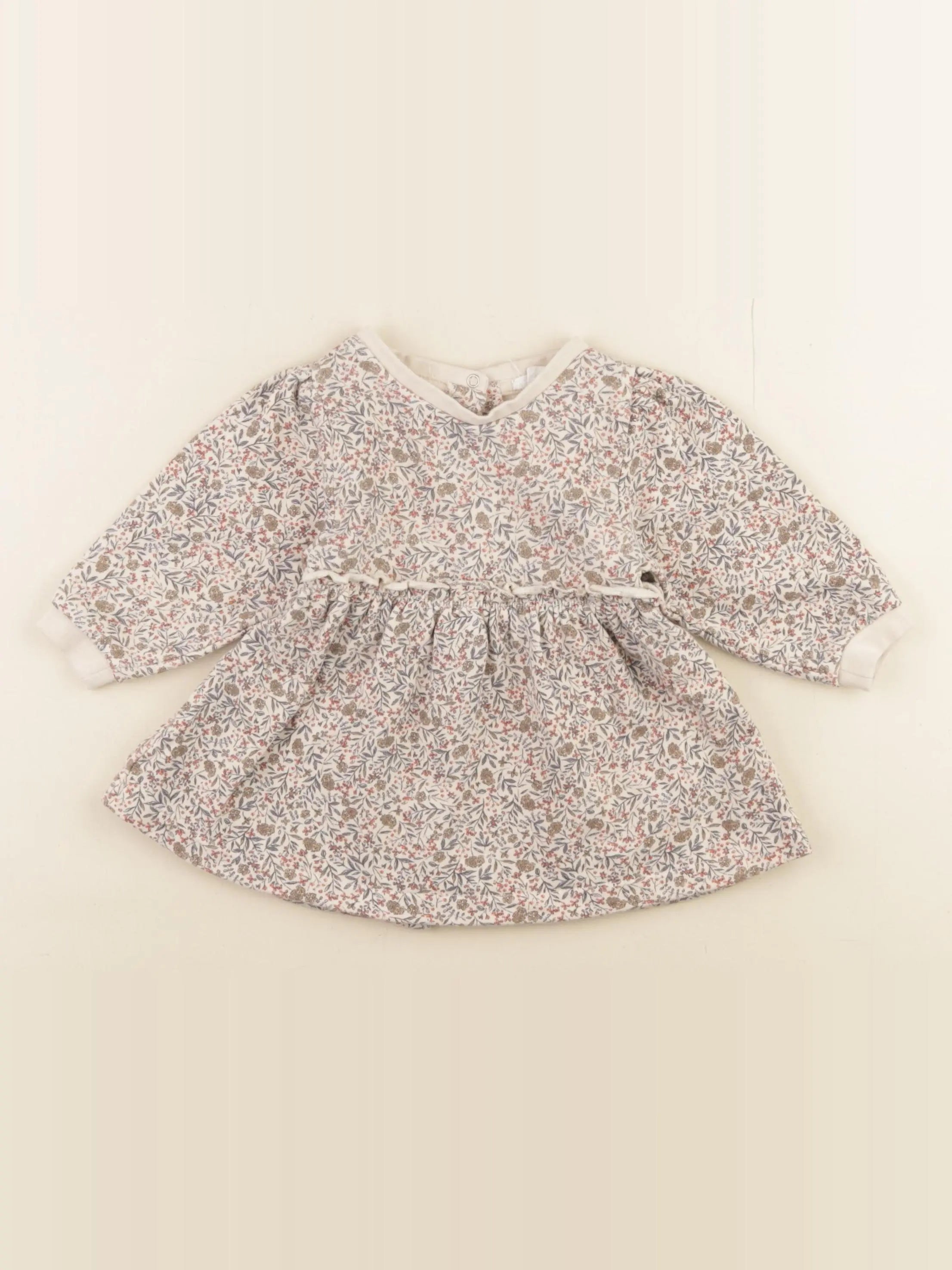 Vertbaudet - robe beige, marron - 6 mois