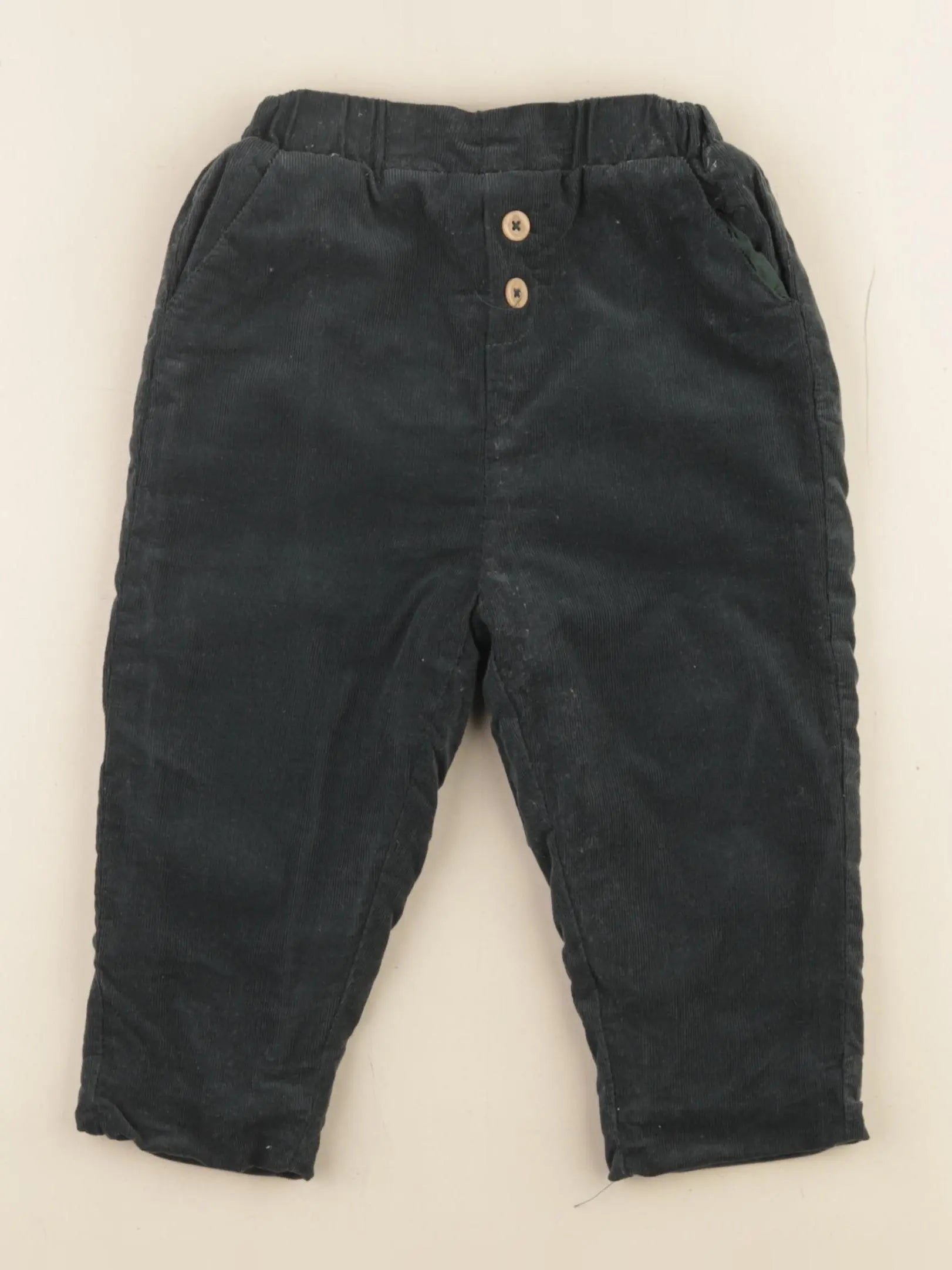 Vertbaudet - pantalon doublé vert - 18 mois