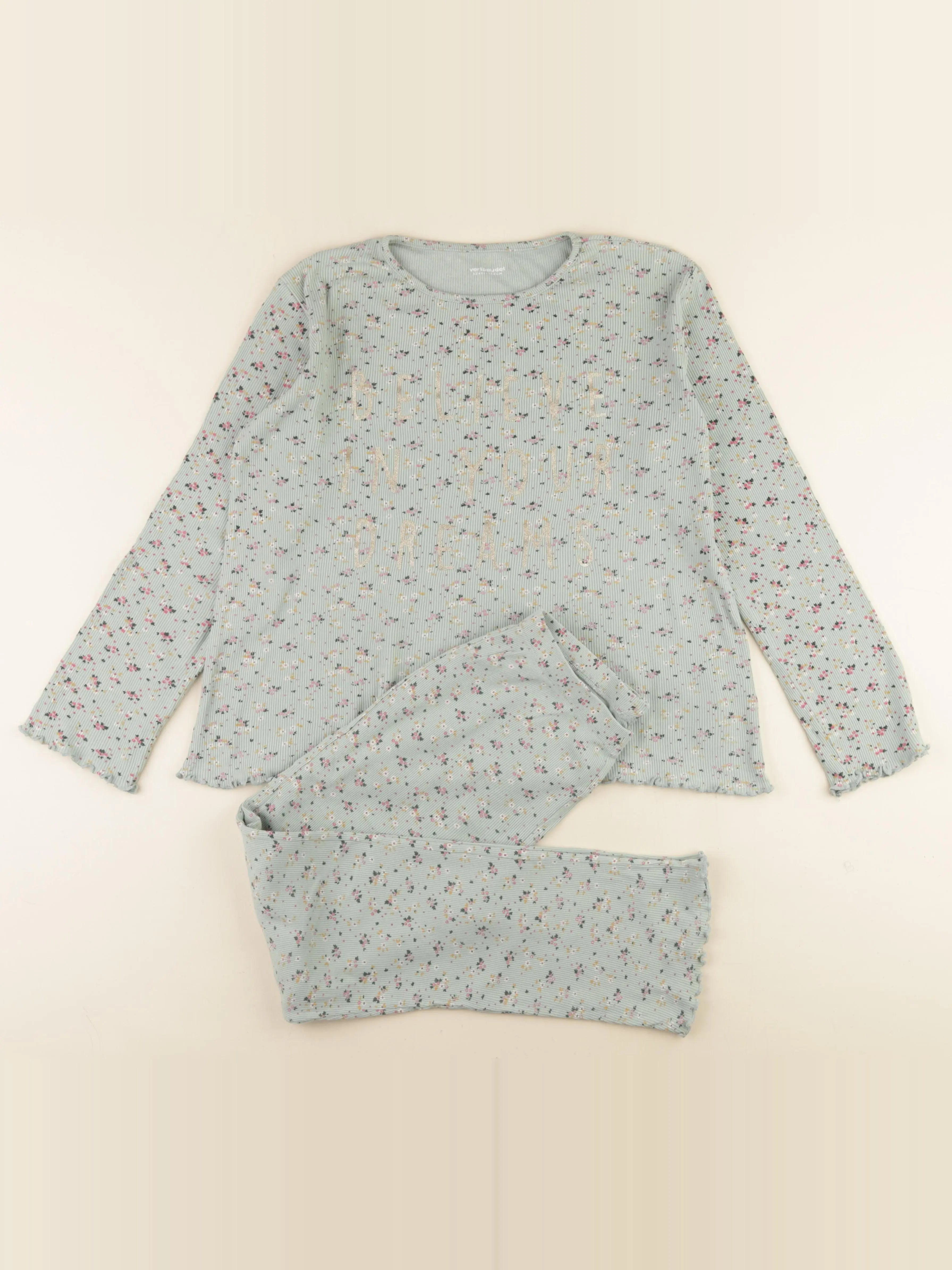Vertbaudet - pyjama coton vert - 12 ans