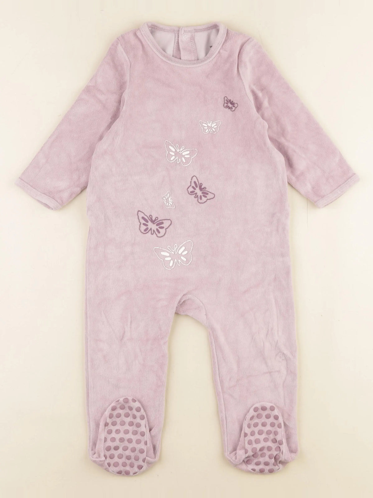 Vertbaudet - pyjama velours violet - 18 mois