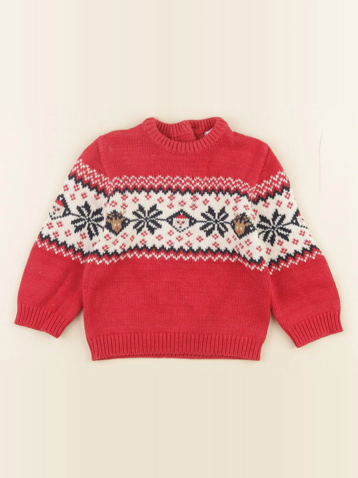 Vertbaudet - pull rouge - 18 mois