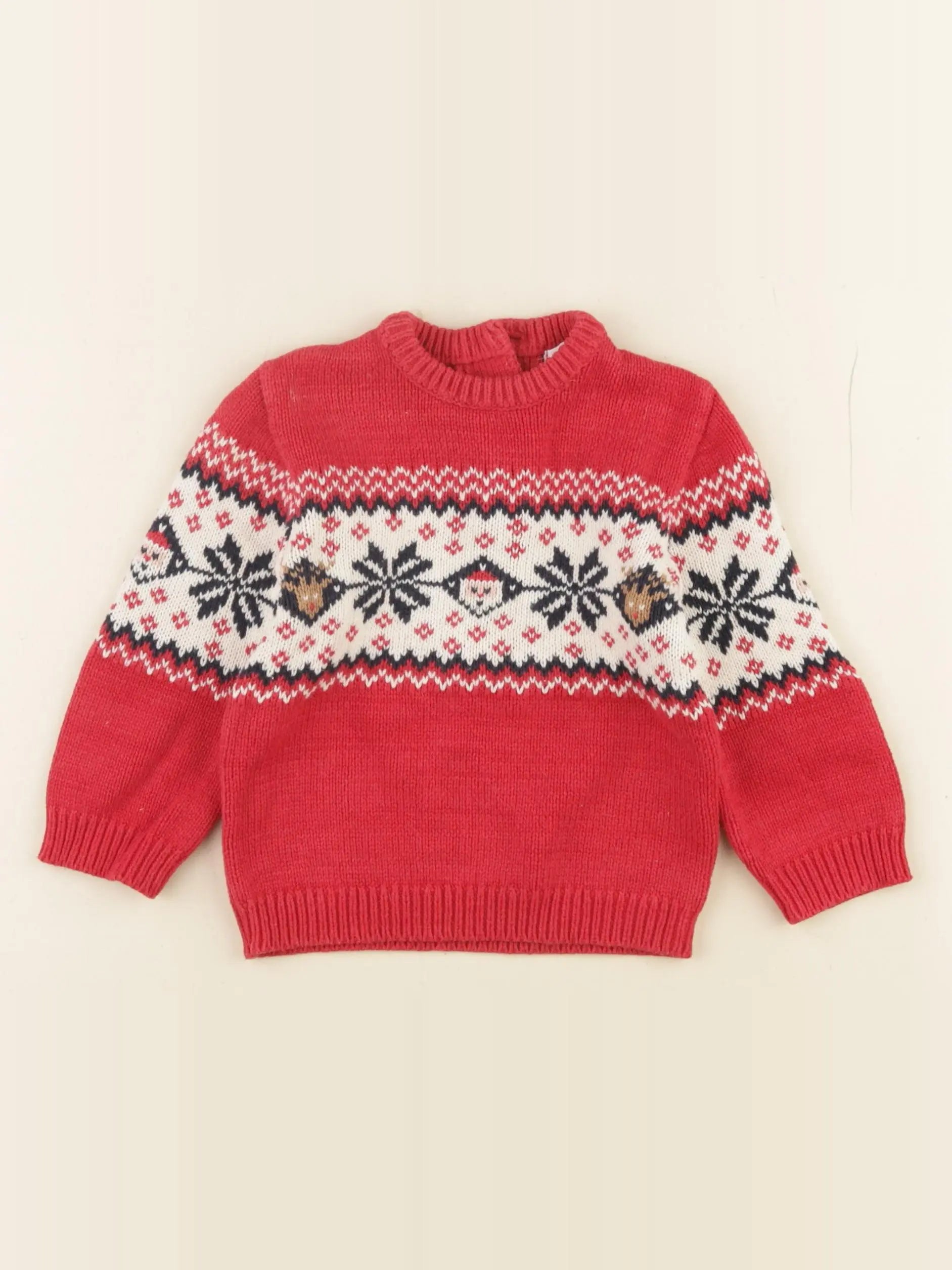 Vertbaudet - pull rouge - 18 mois