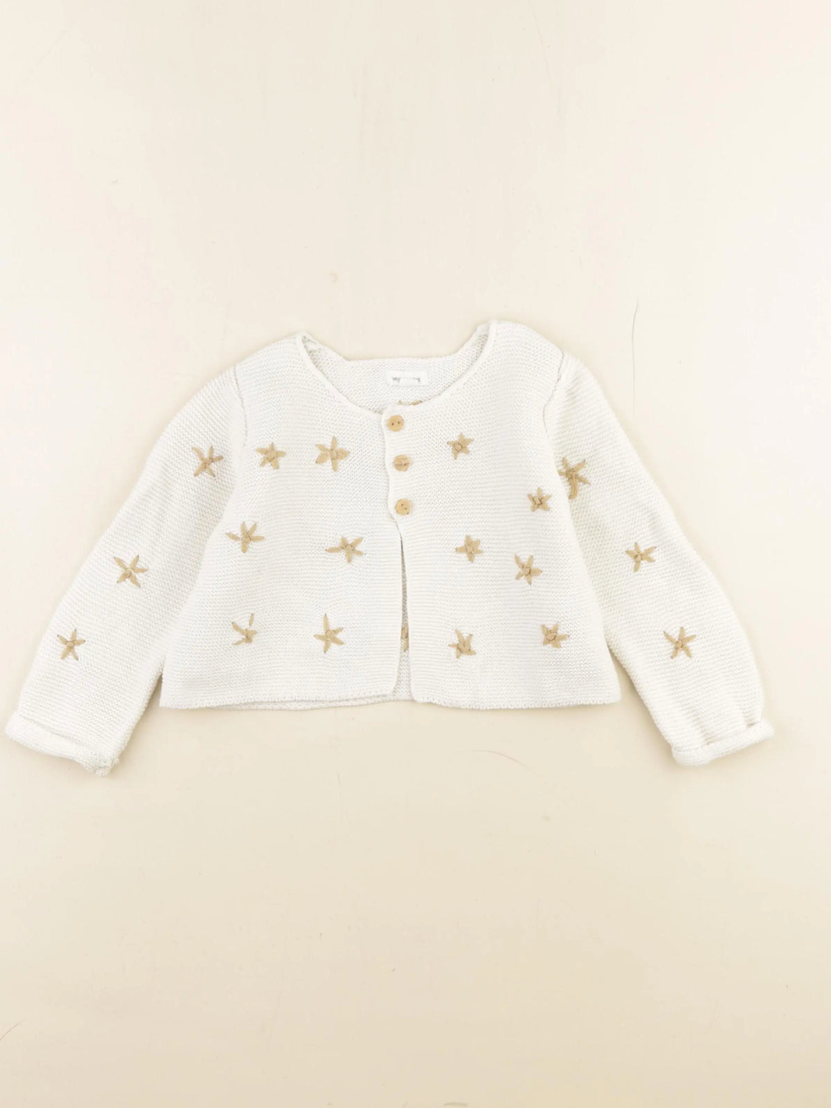 Vertbaudet - gilet coton blanc - 18 mois