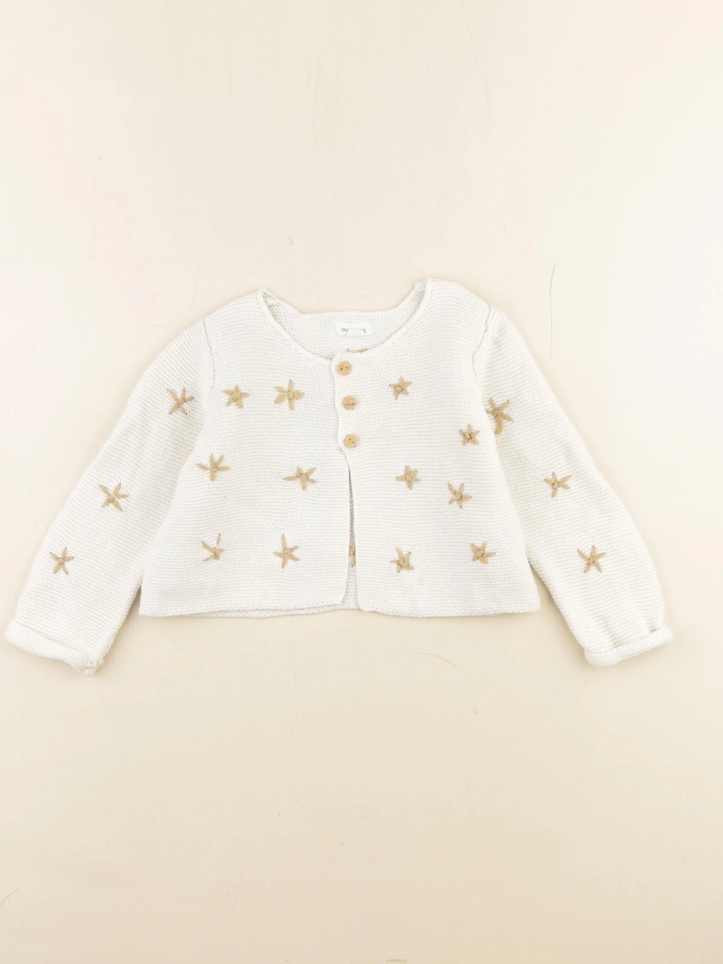 Vertbaudet - gilet coton blanc - 18 mois