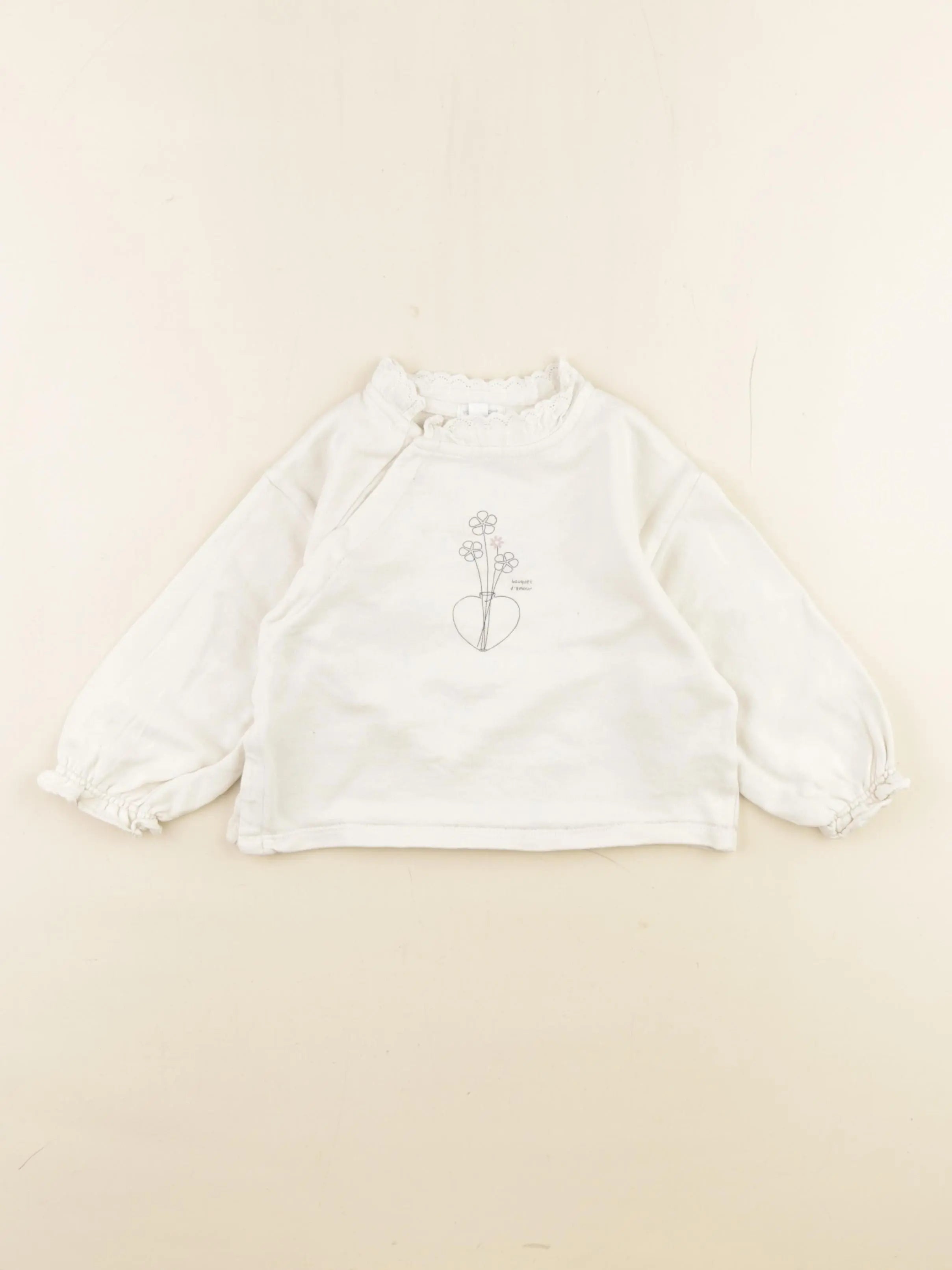 Vertbaudet - sweat beige - 18 mois