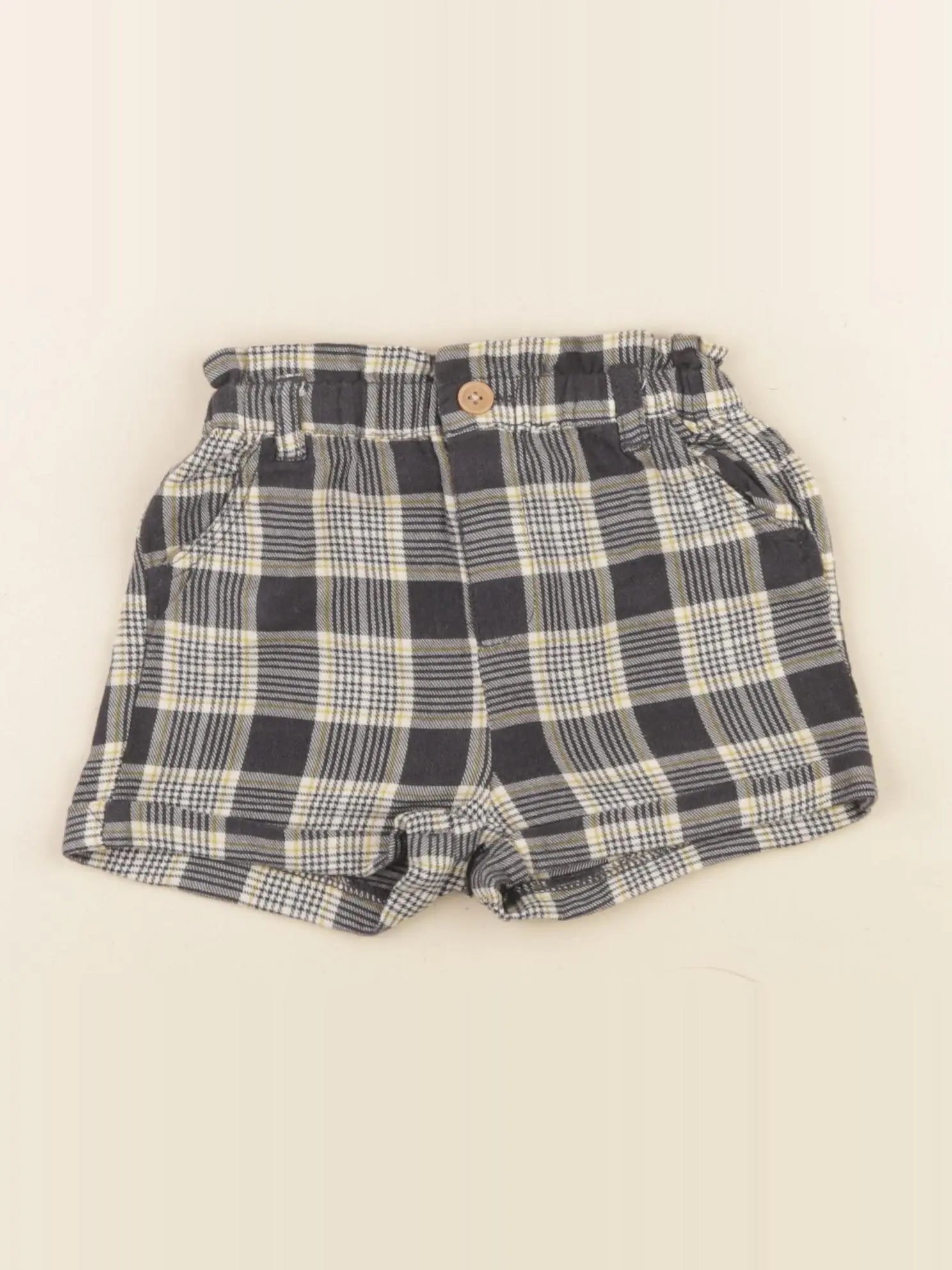 Vertbaudet - short jaune, gris - 12 mois