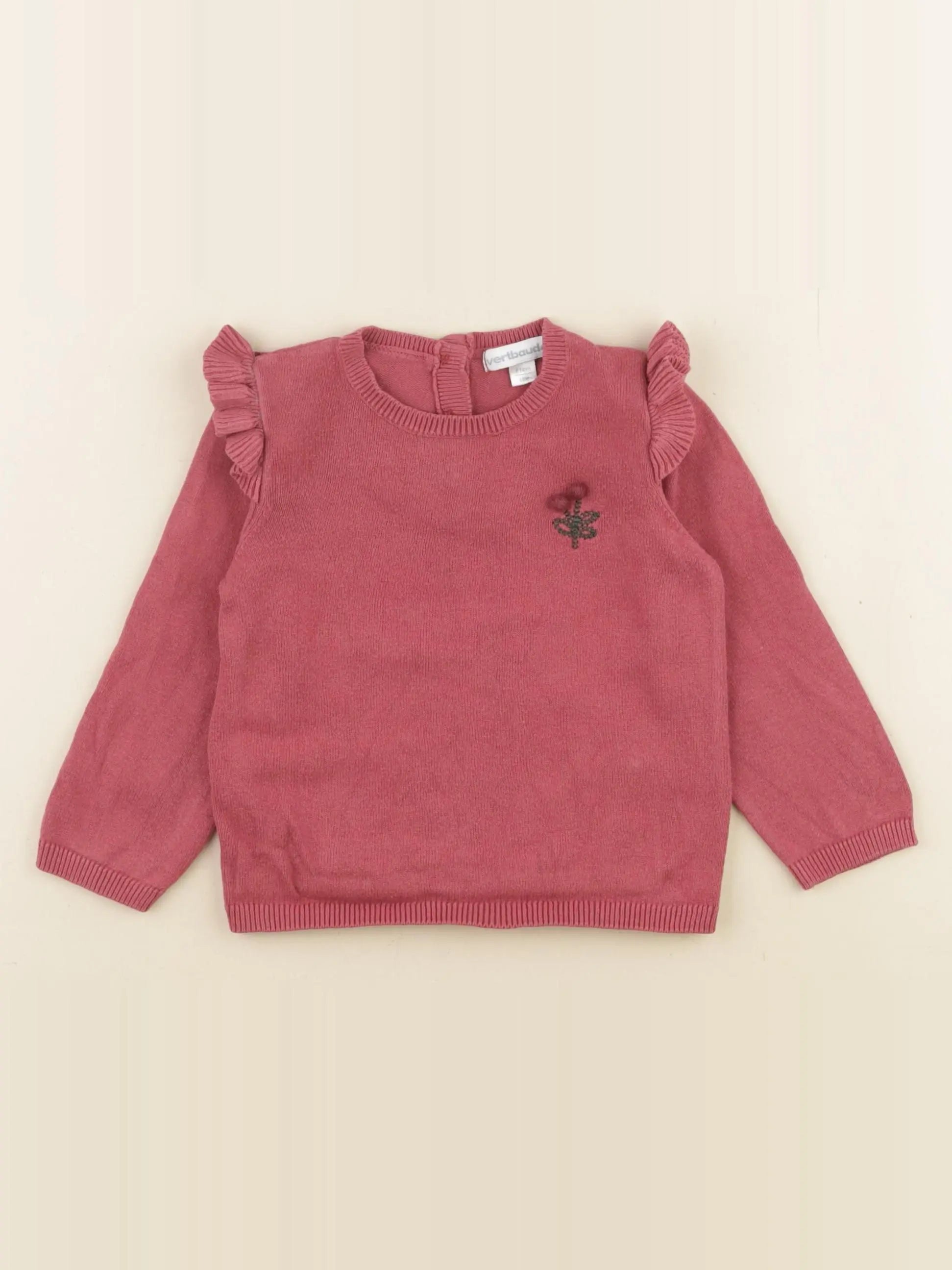 Vertbaudet - pull rouge - 18 mois