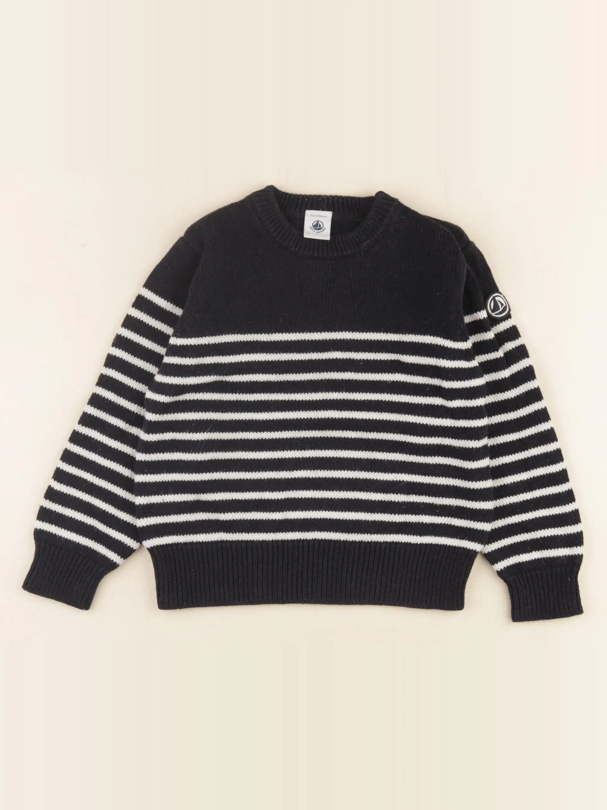 Petit Bateau - pull bleu, blanc - 4 ans