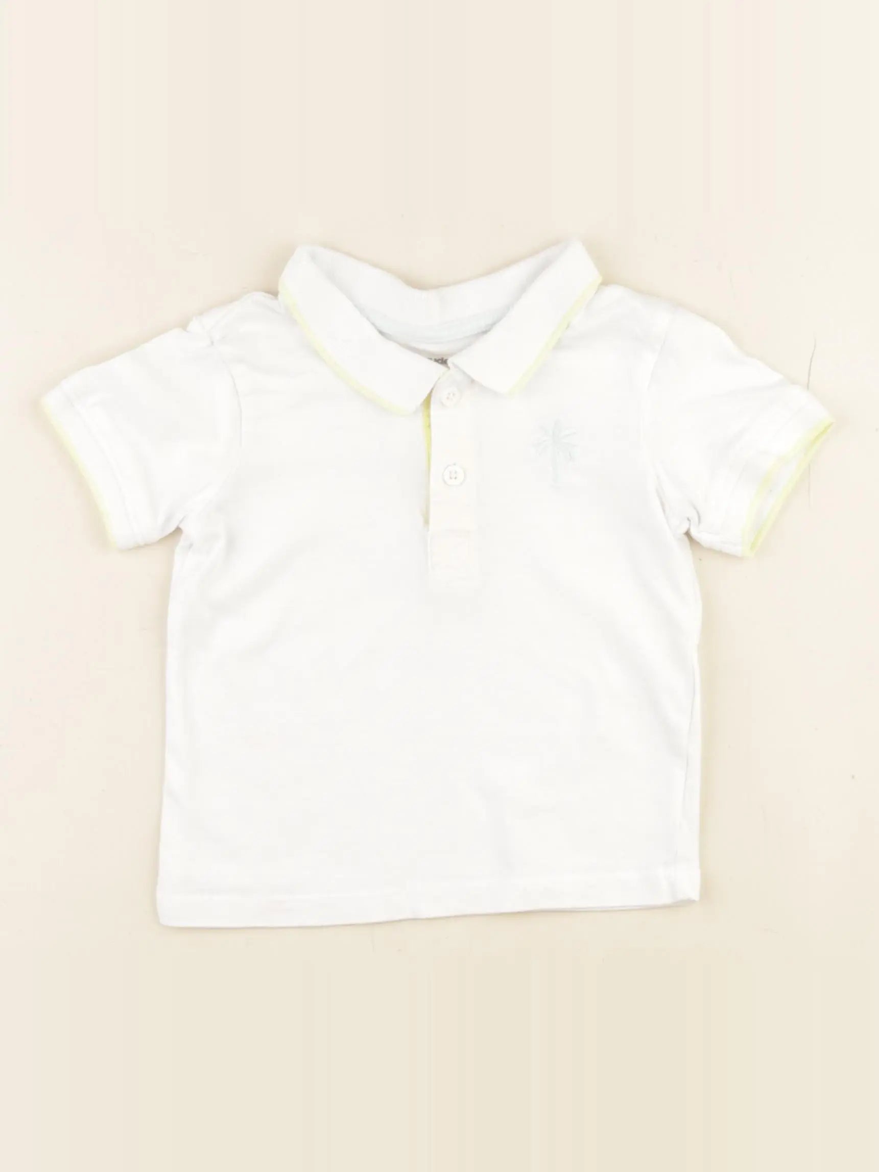 Vertbaudet - polo blanc - 12 mois