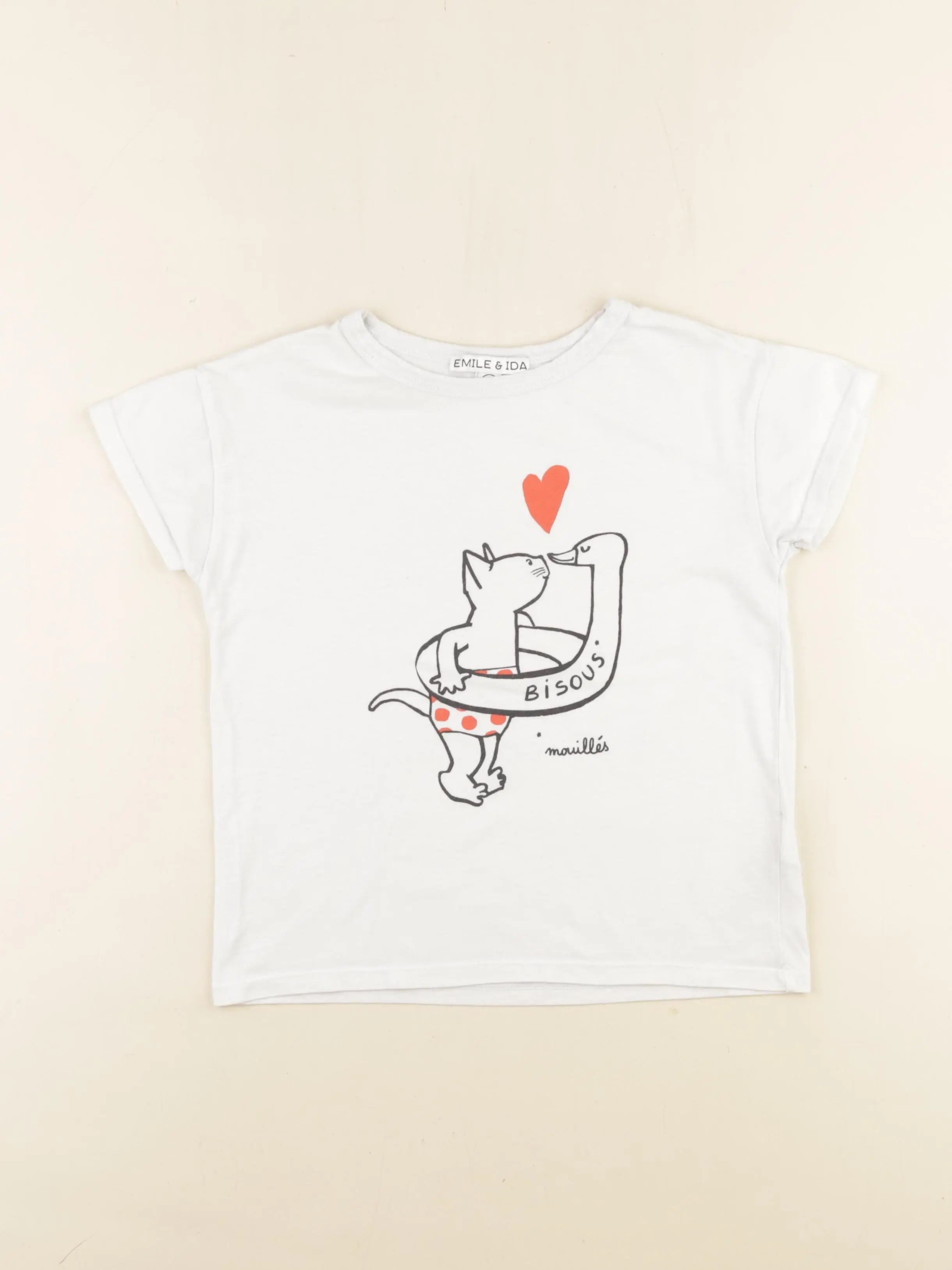 Emile et Ida - tee-shirt blanc - 6 ans