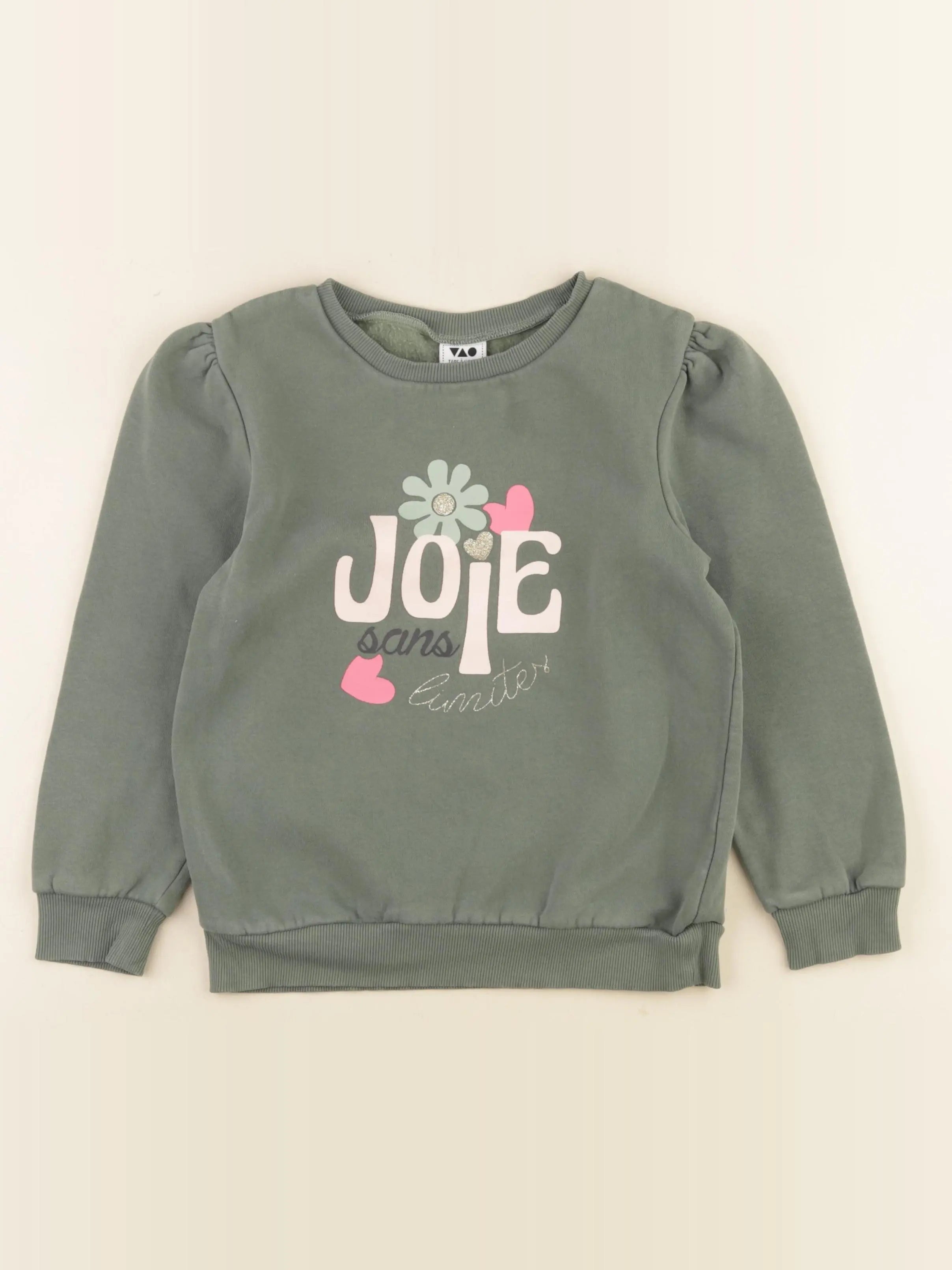 Tape à l'oeil - sweat vert, or - 8 ans