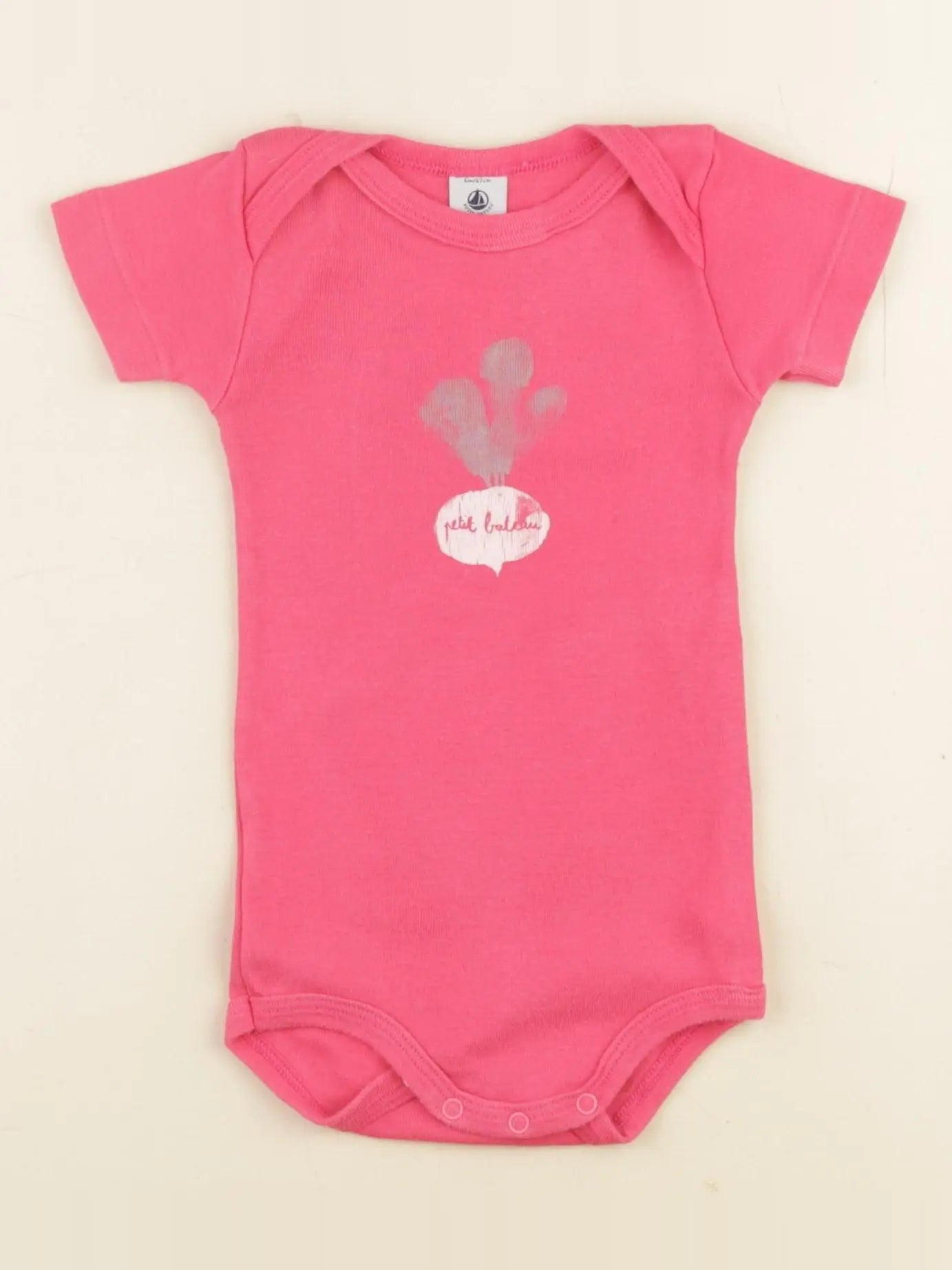 Petit Bateau - body coton rose - 6 mois