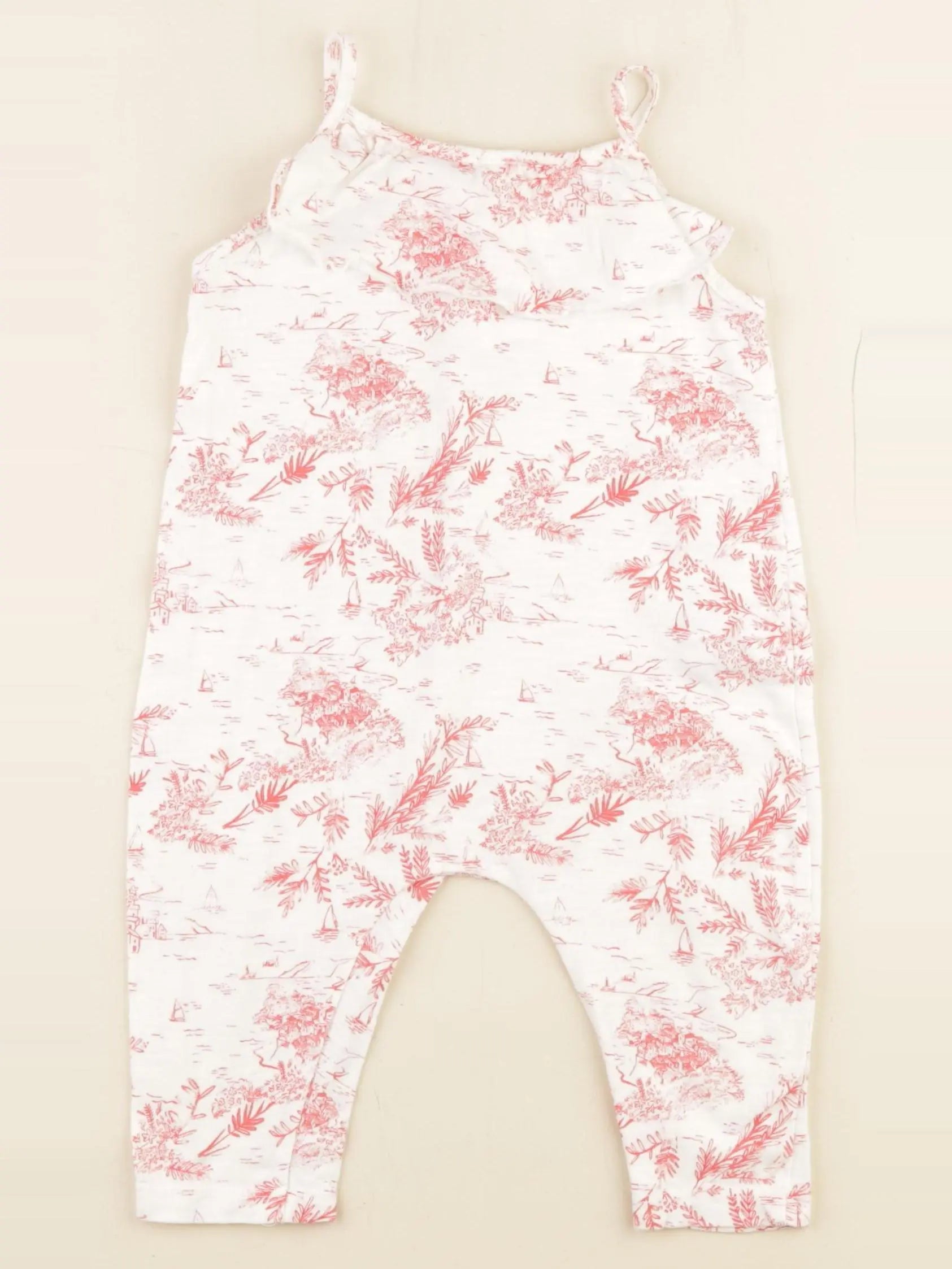 Zara - combinaison beige, rouge - 6/9 mois