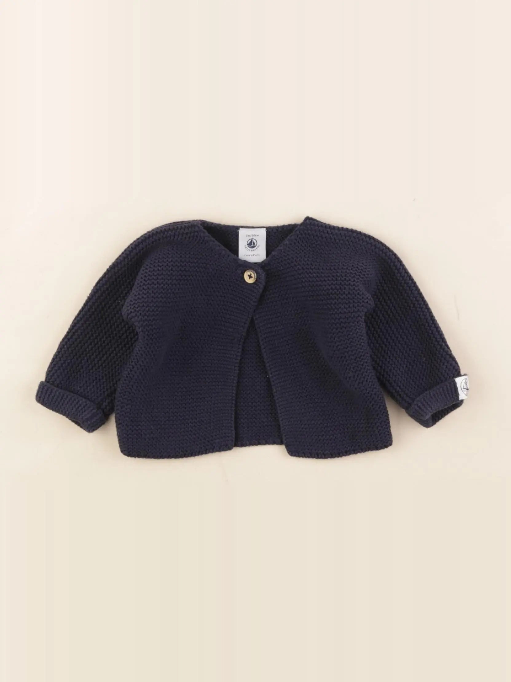 Petit Bateau - gilet bleu - 3 mois