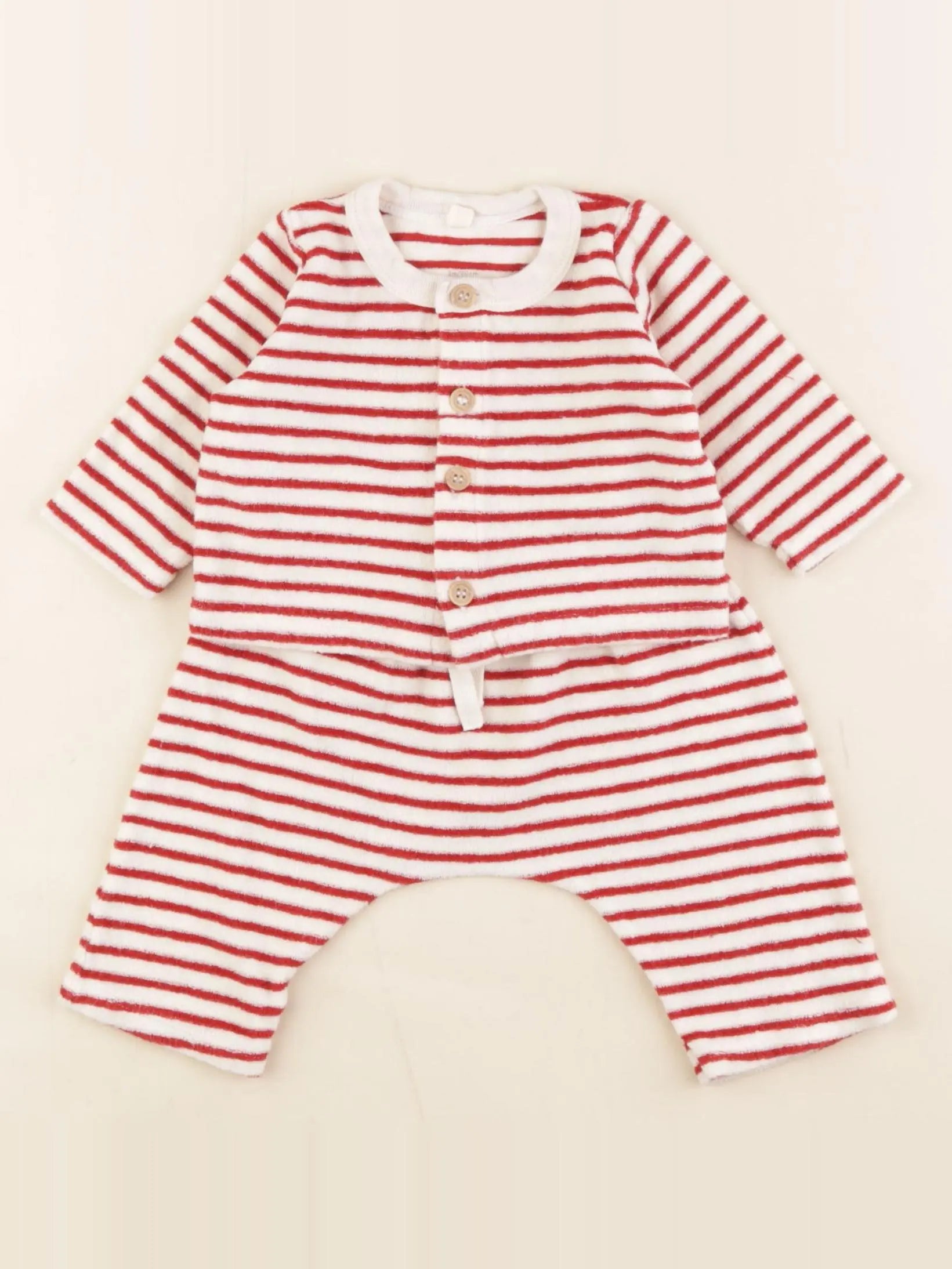 Petit Bateau - ensemble rouge - 3 mois