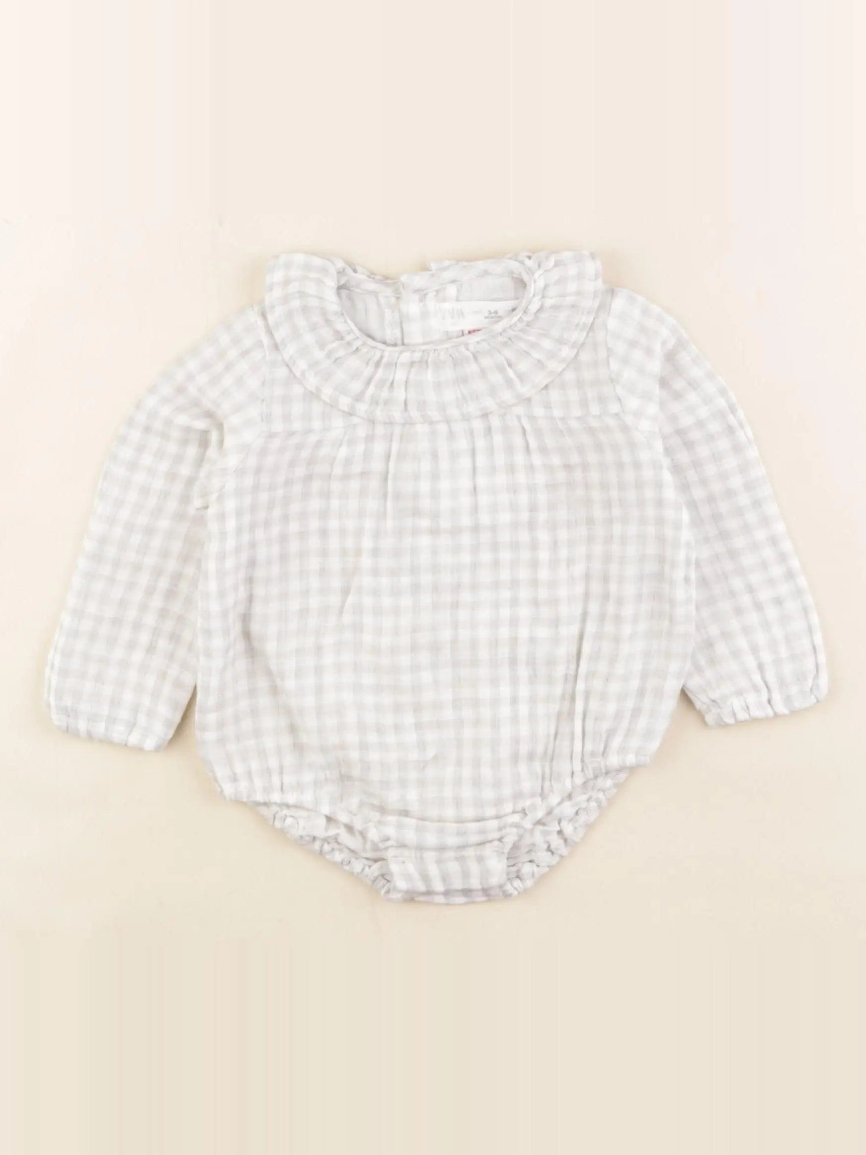 Zara - combinaison blanc, gris - 3/6 mois