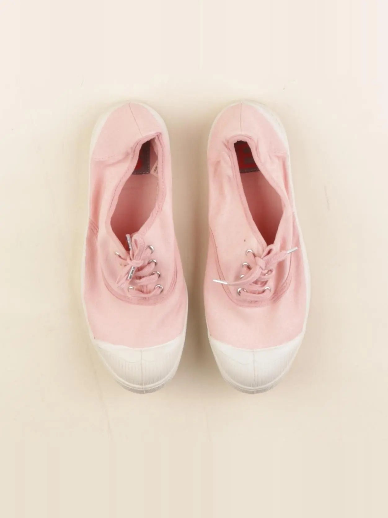 Bensimon - tennis à scratch/ lacets rose - pointure 35