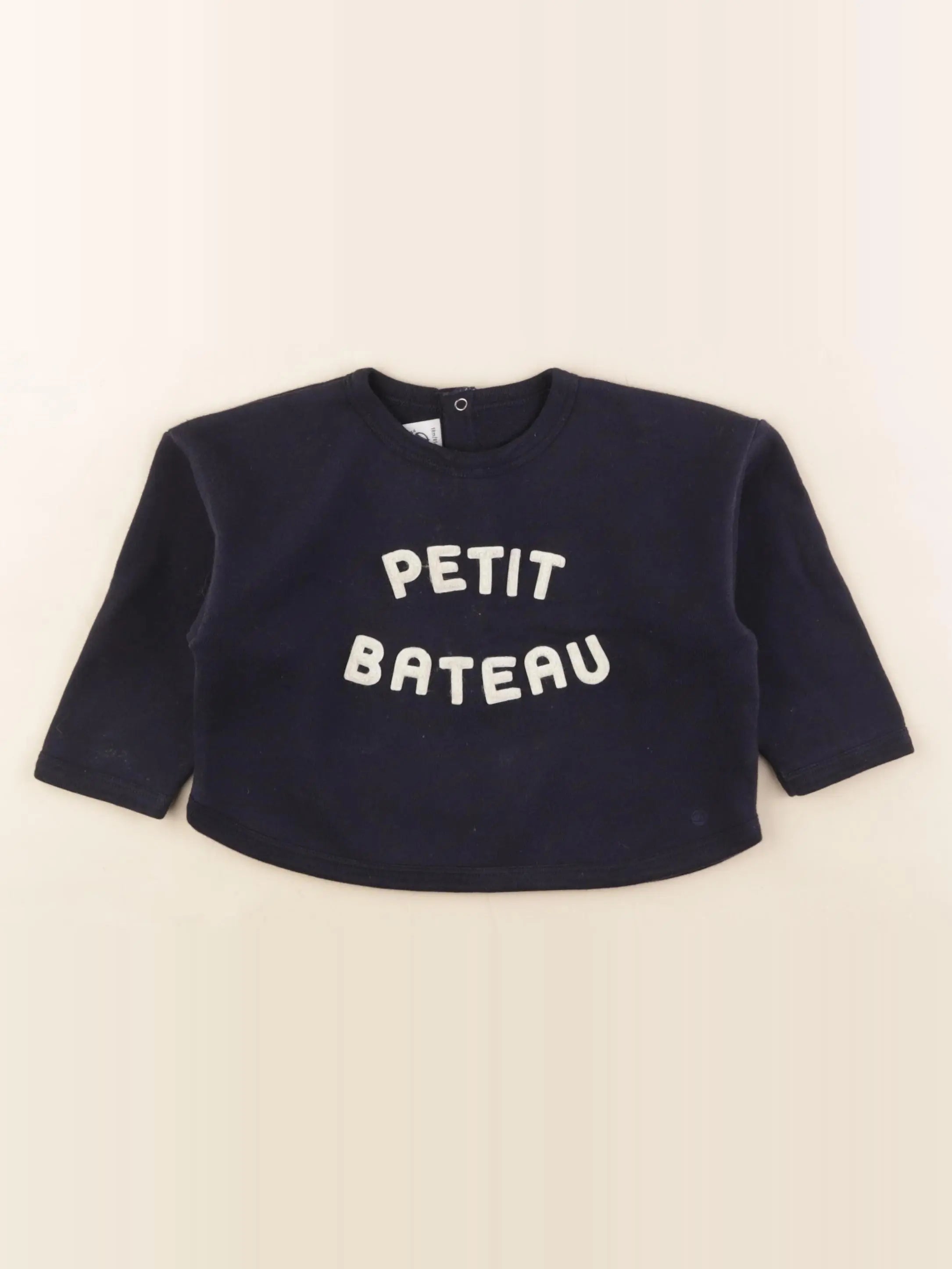 Petit Bateau - sweat bleu - 18 mois