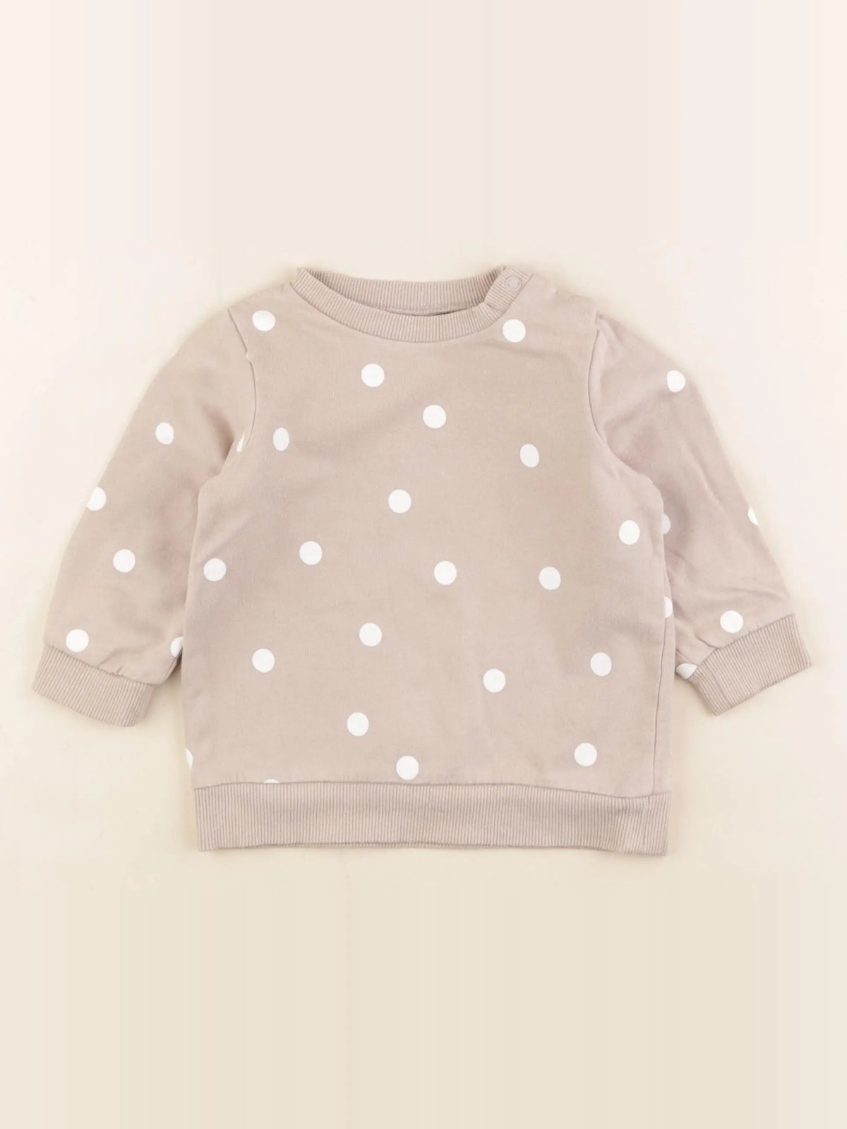 H&M - sweat beige - 9/12 mois