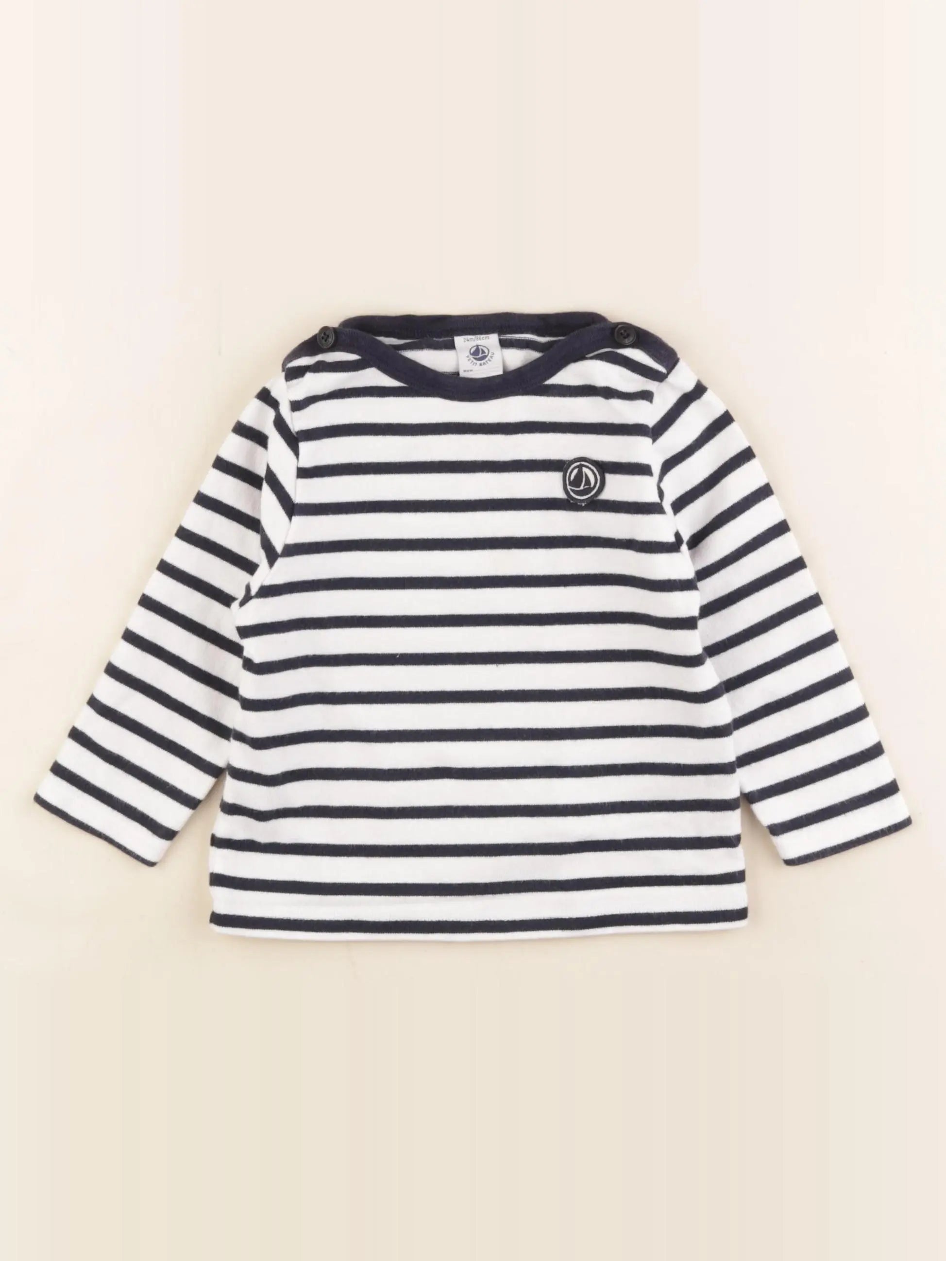 Petit Bateau - pull bleu, blanc - 24 mois
